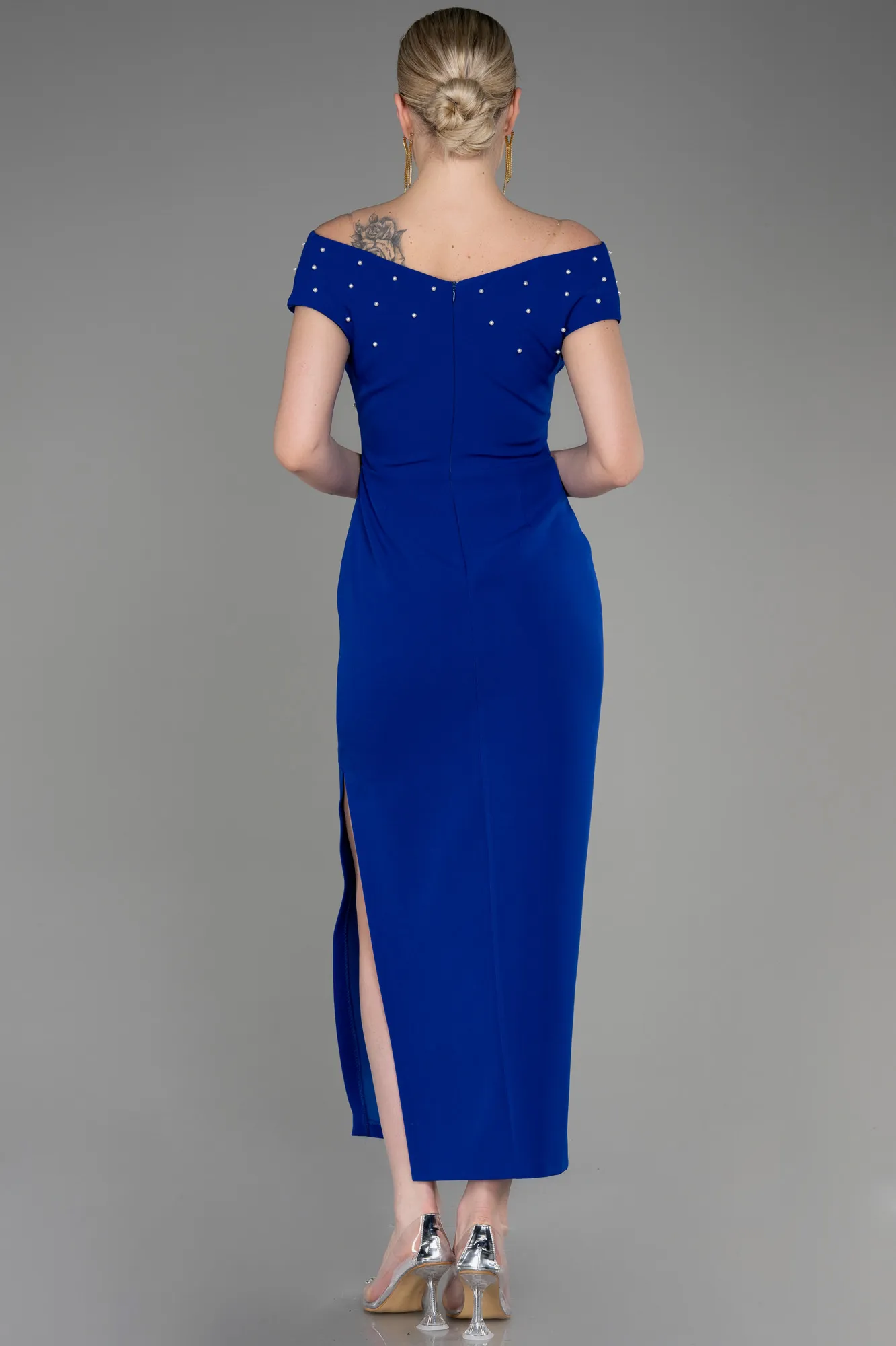 Sax Blue-Midi Party Dress ABK2004