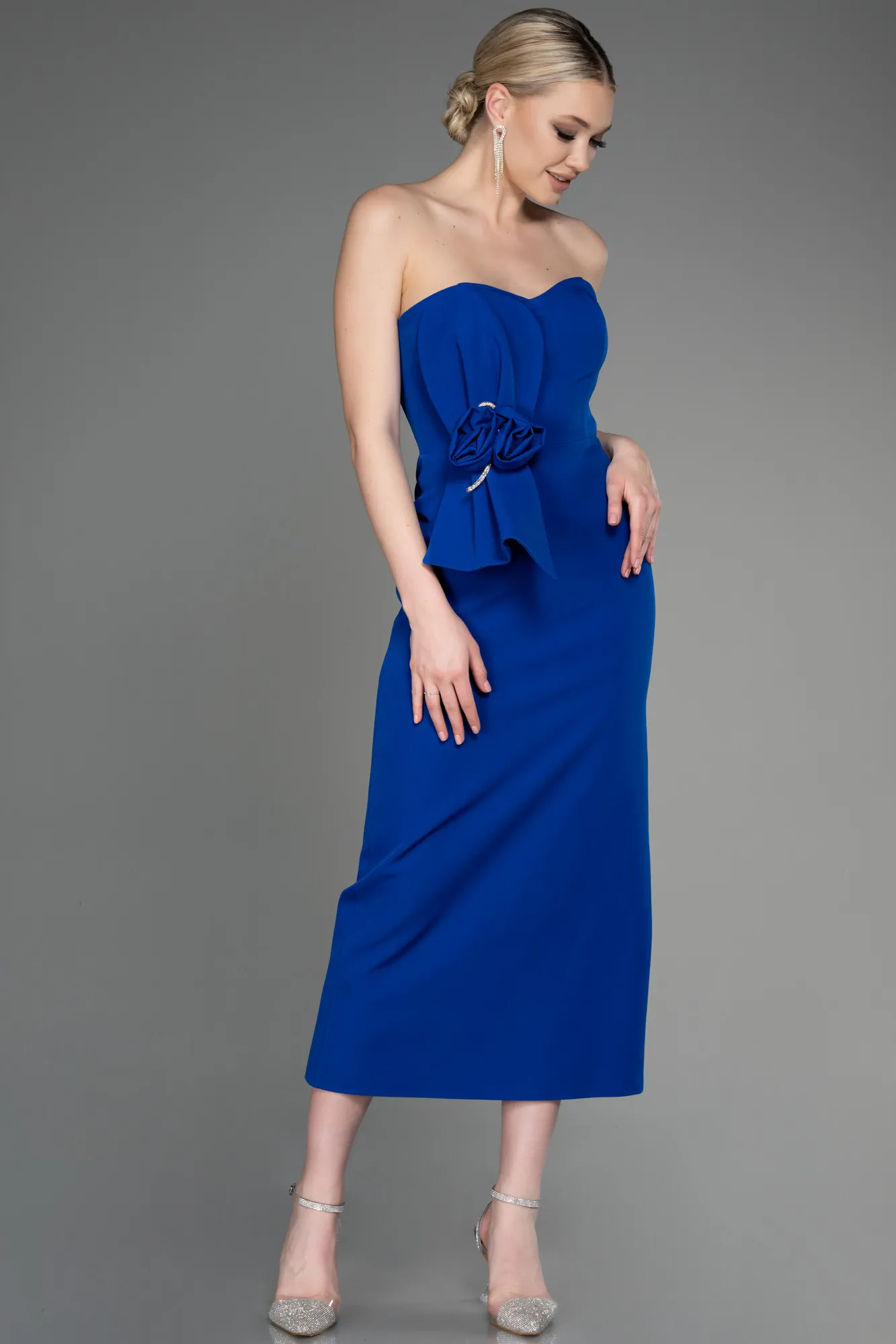Sax Blue-Midi Party Dress ABK2021