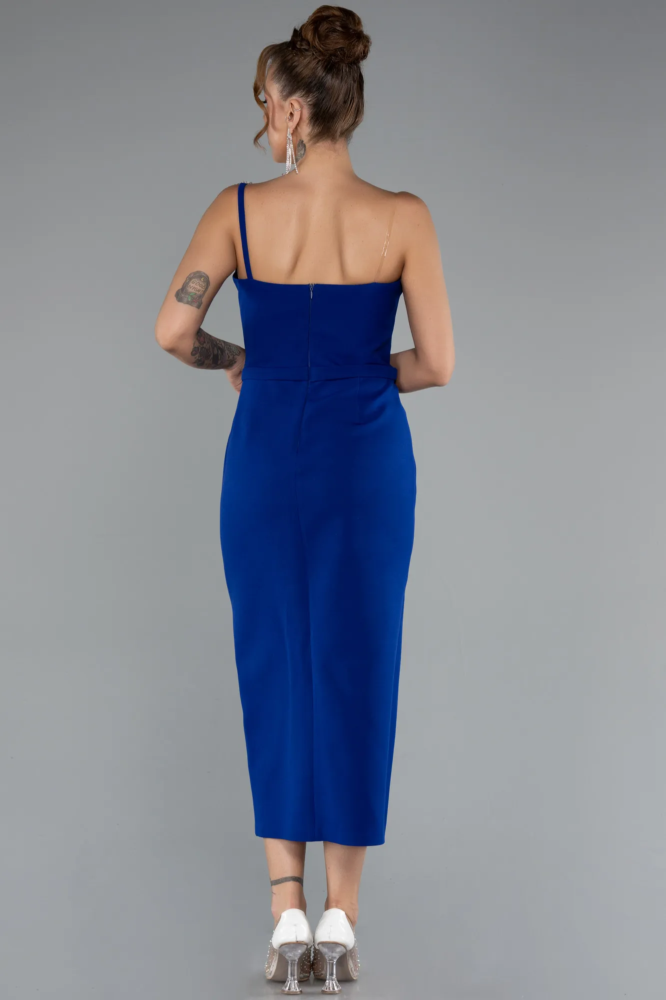 Sax Blue-Midi Party Dress ABK2385