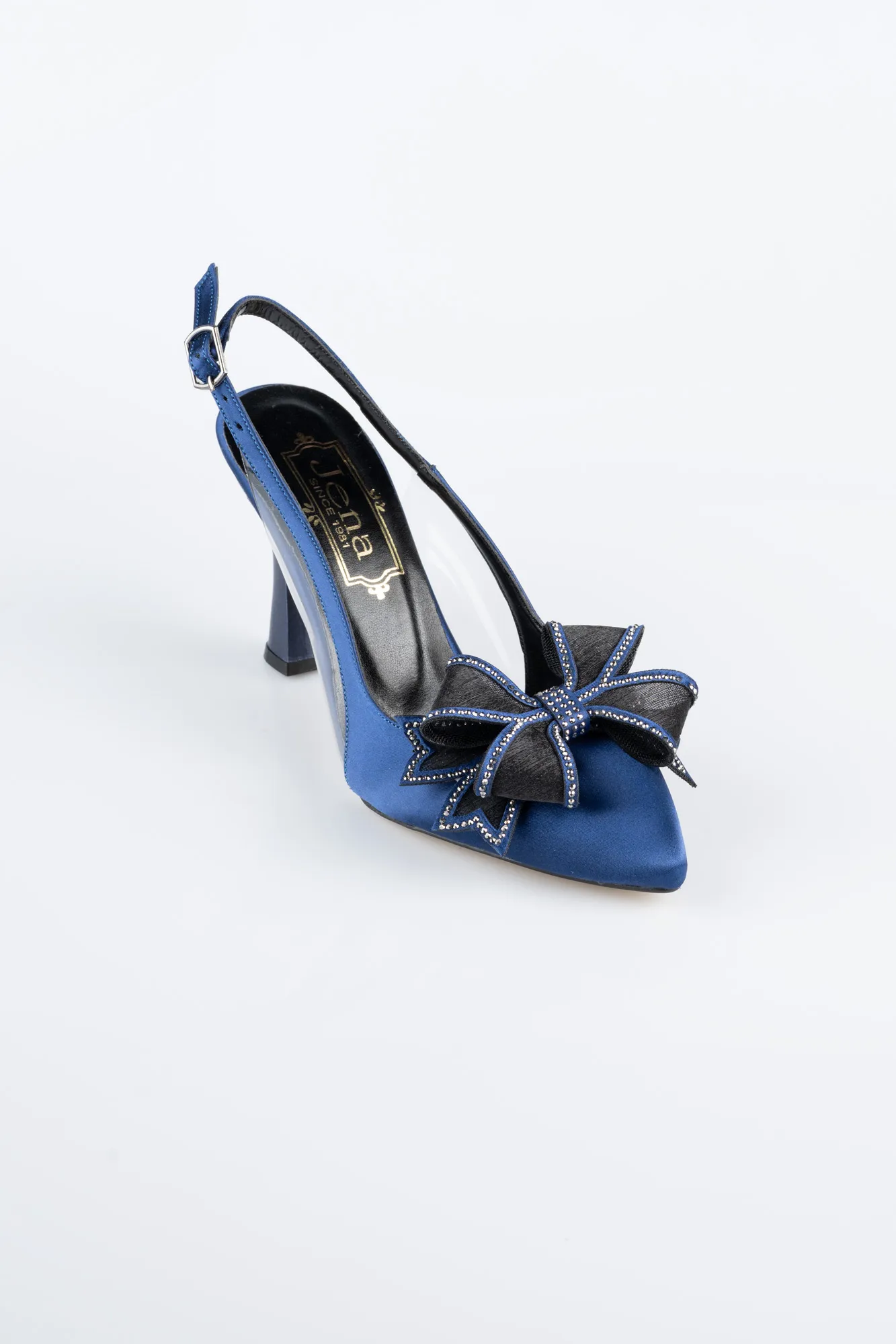 Sax Blue-Satin Evening Shoe MJS4100