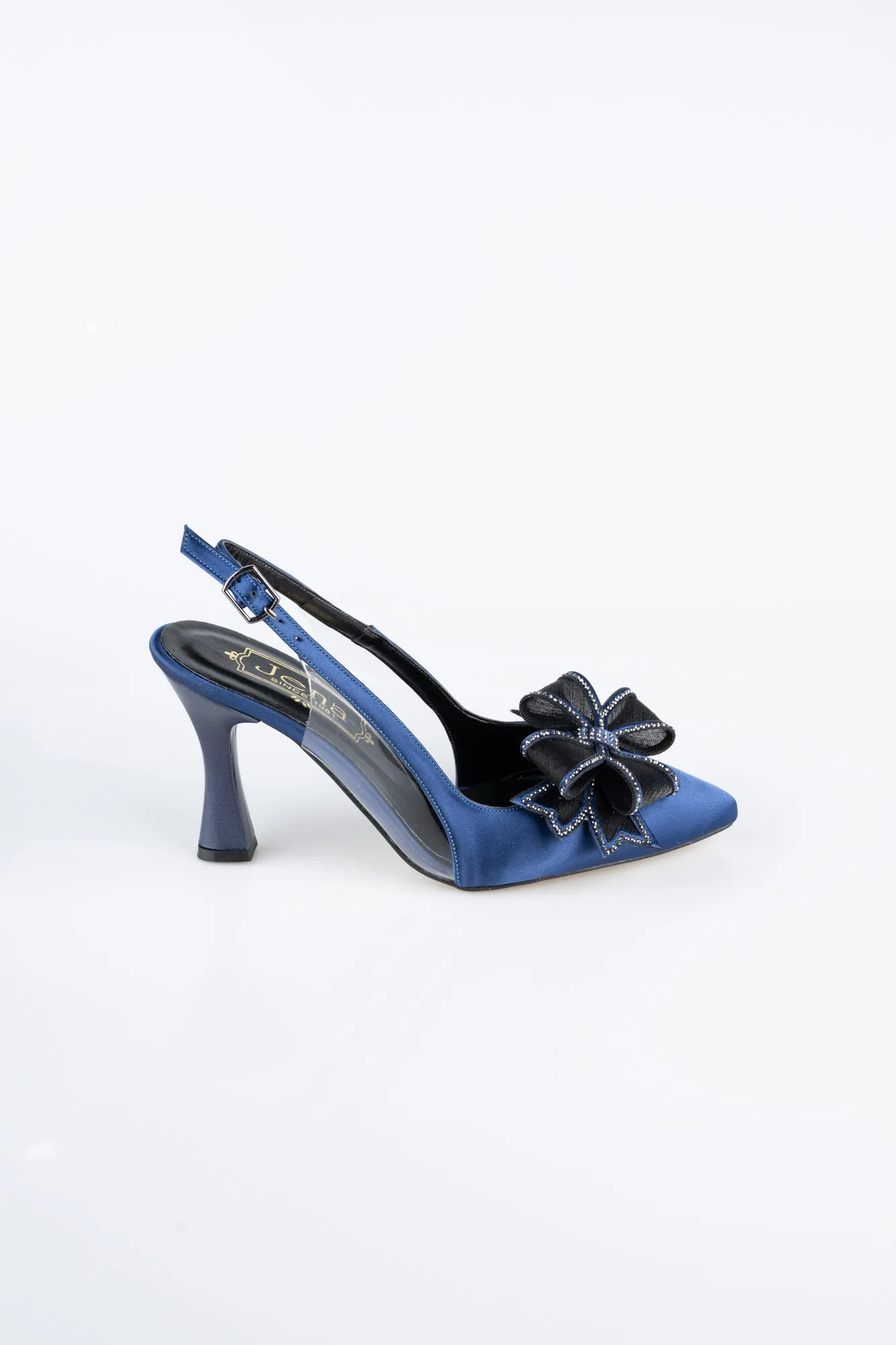 Sax Blue-Satin Evening Shoe MJS4100