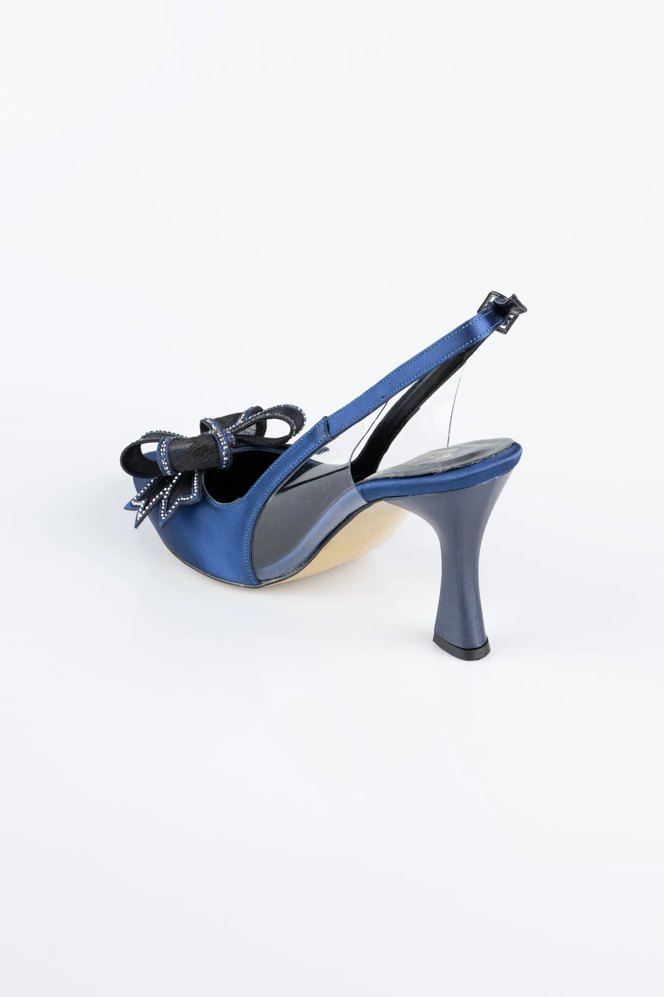 Sax Blue-Satin Evening Shoe MJS4100