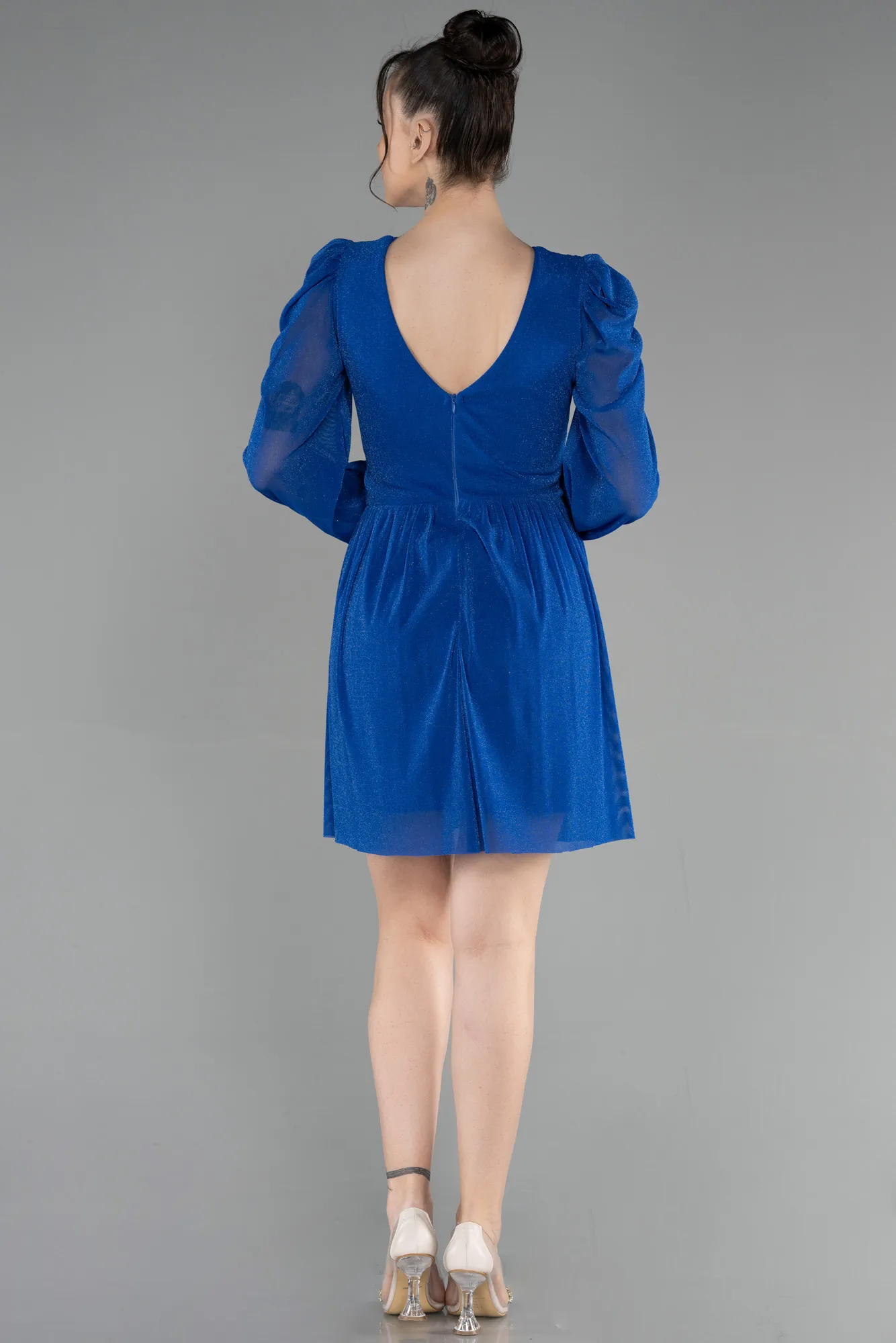 Sax Blue-Short Invitation Dress ABK1839