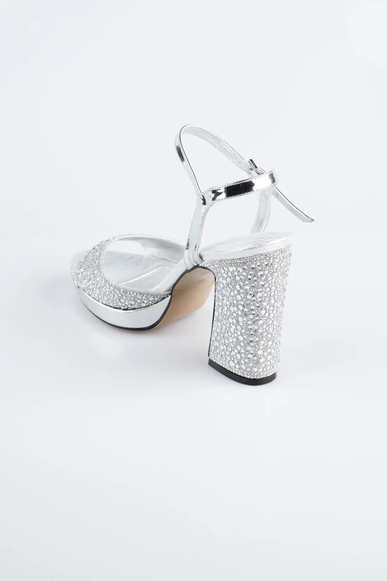 Silver-Beaded Evening Shoe AB1154