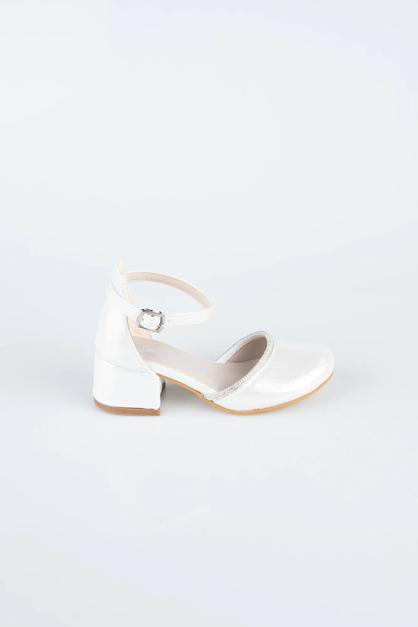 Silver-Crystal Kid Shoe SE771