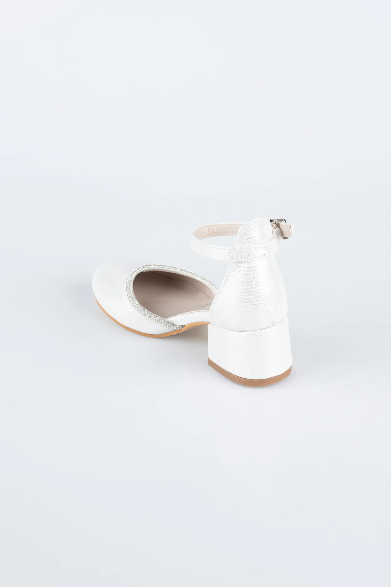 Silver-Crystal Kid Shoe SE771