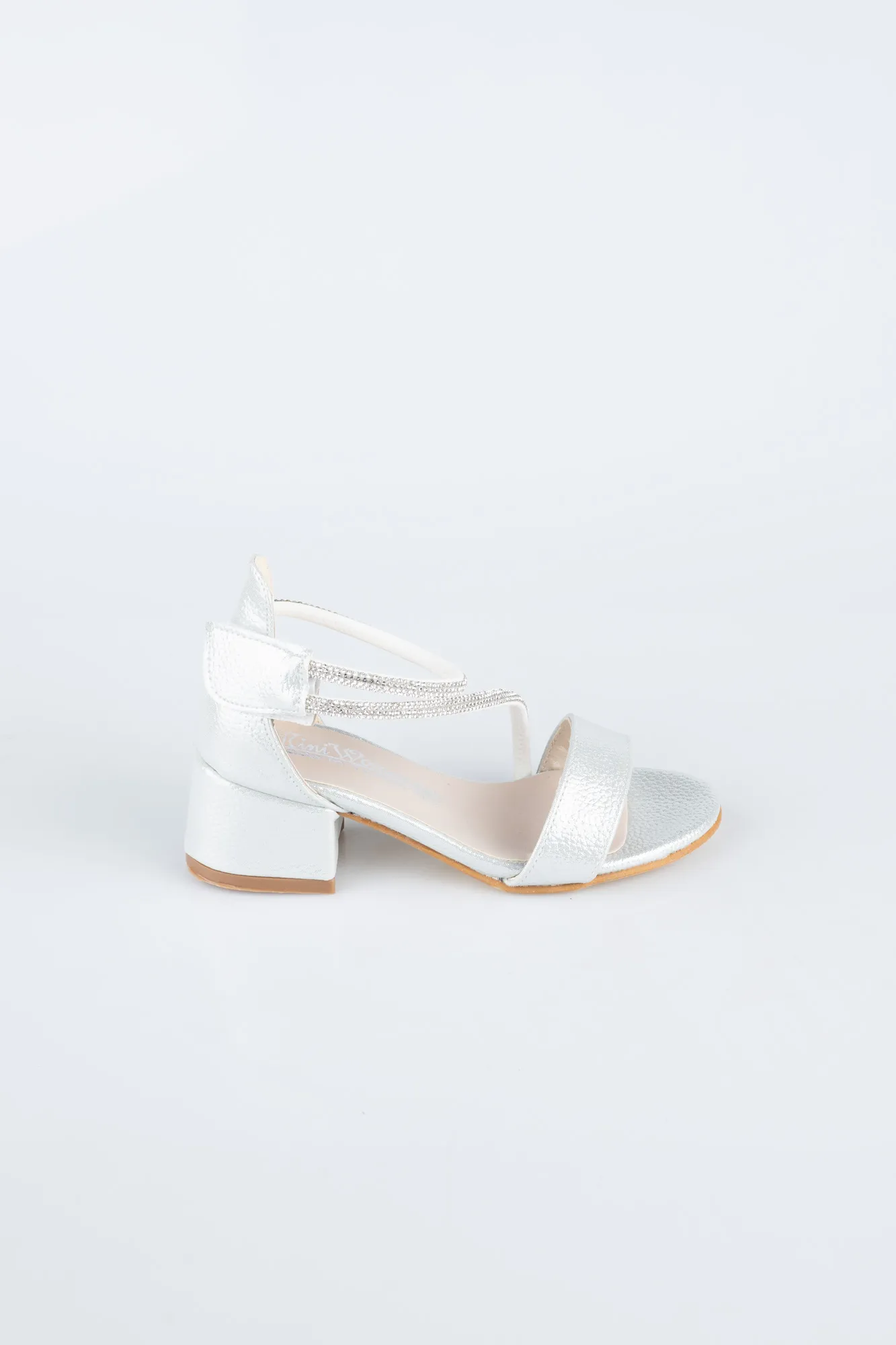 Silver-Crystal Kid Shoe SE796