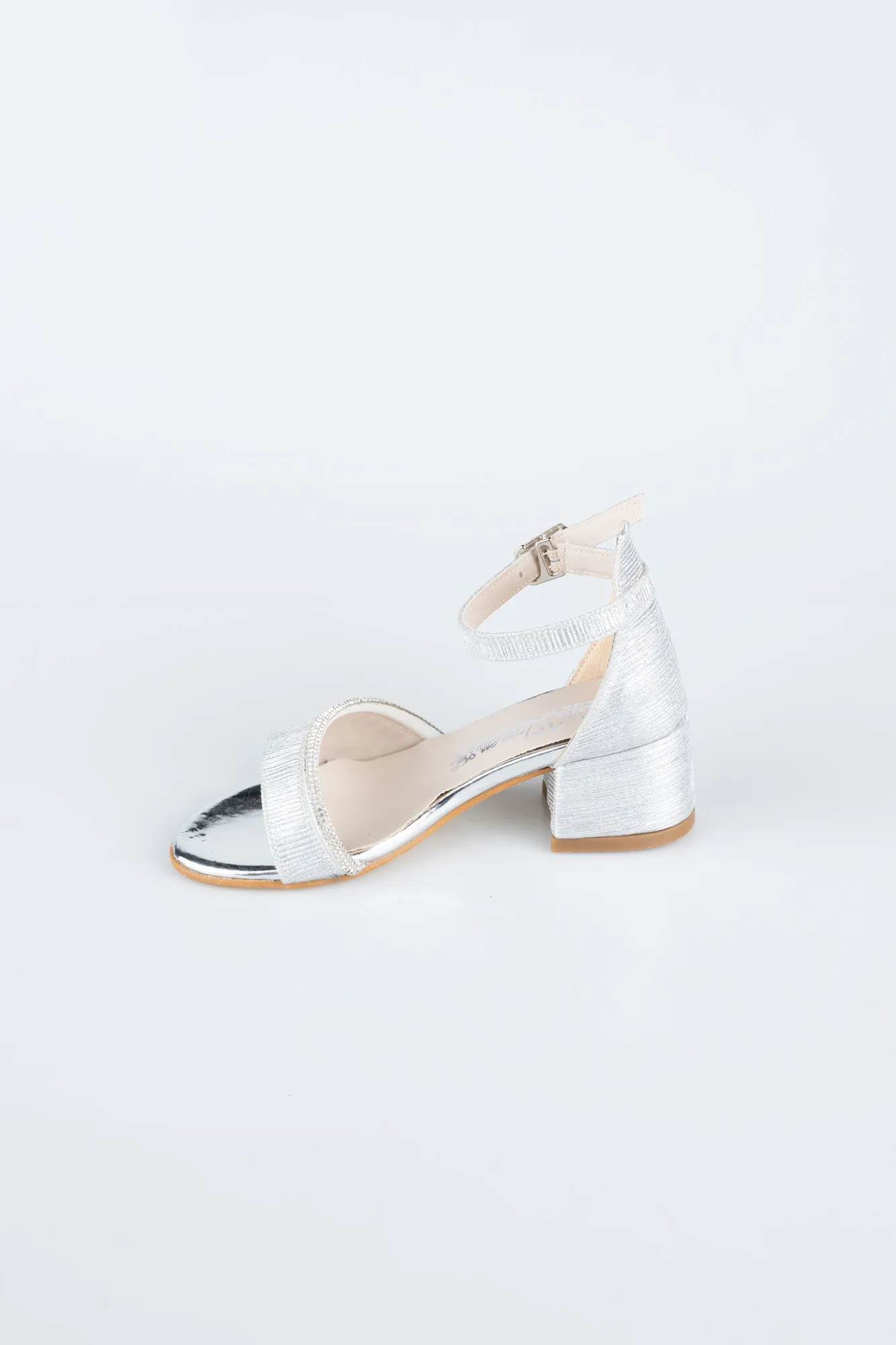 Silver-Laser Cut Kid Shoe SE786