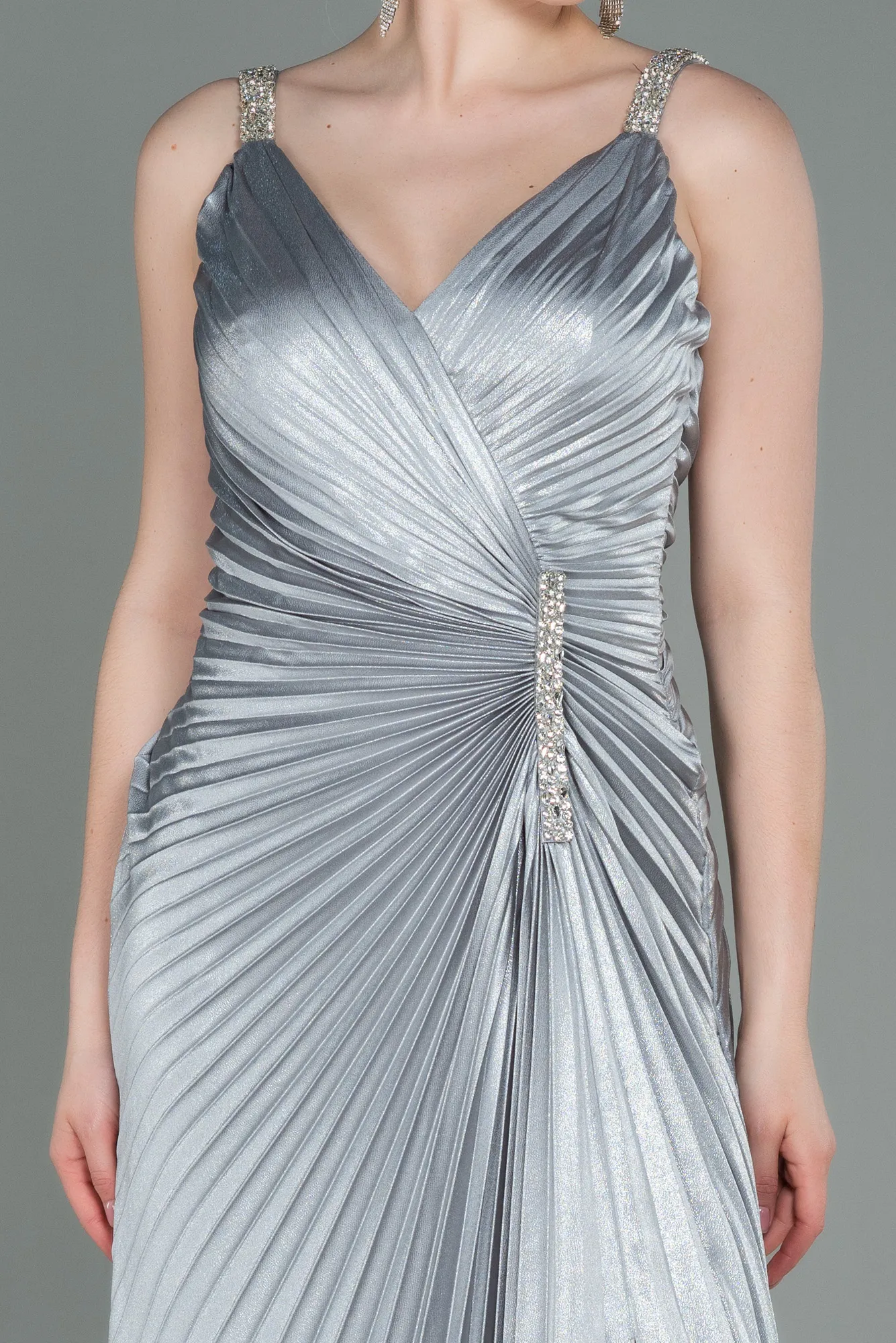 Silver-Long Mermaid Prom Dress ABU2909