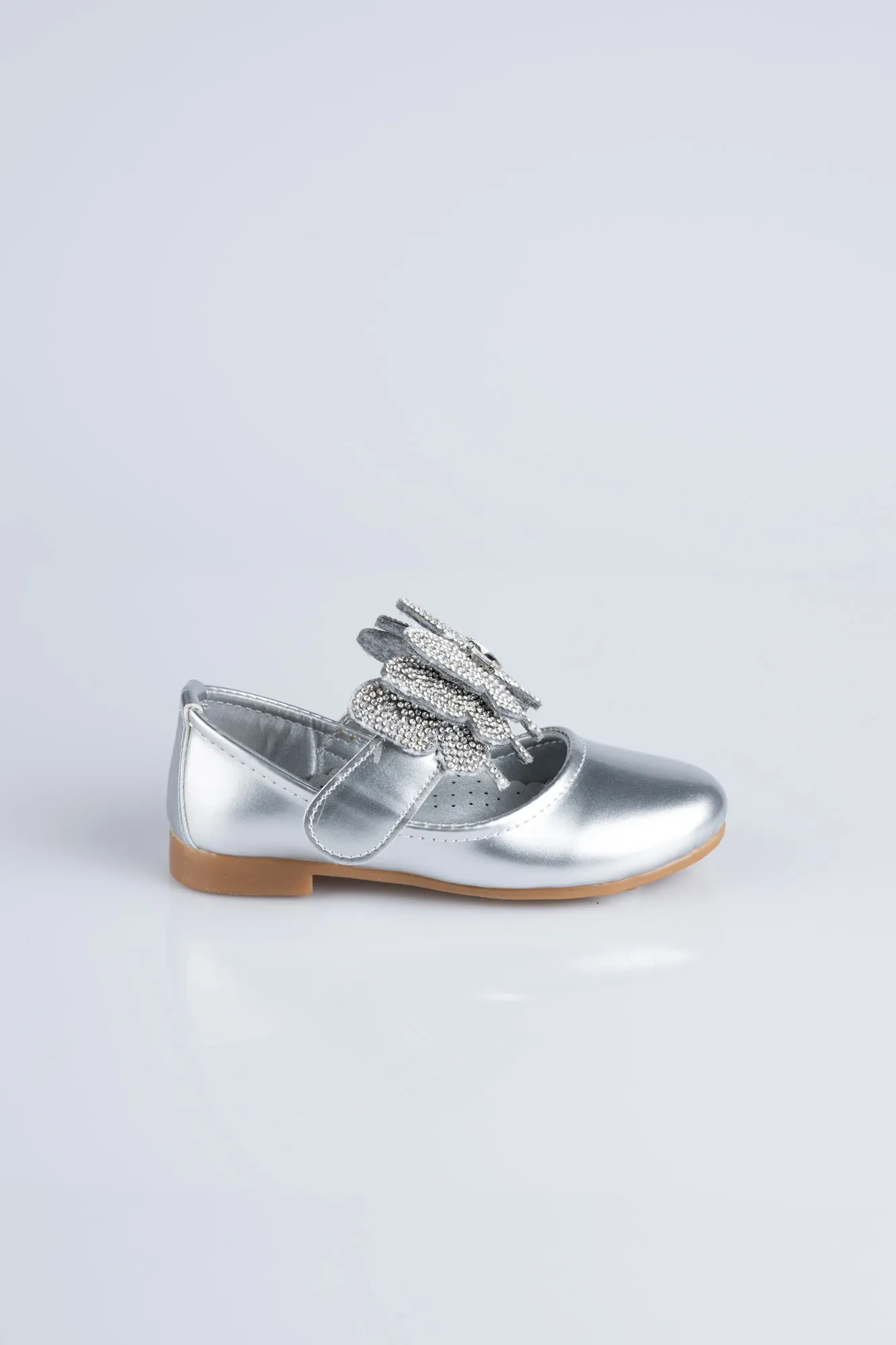 Silver-Patent Leather Kid Shoe MJ4001