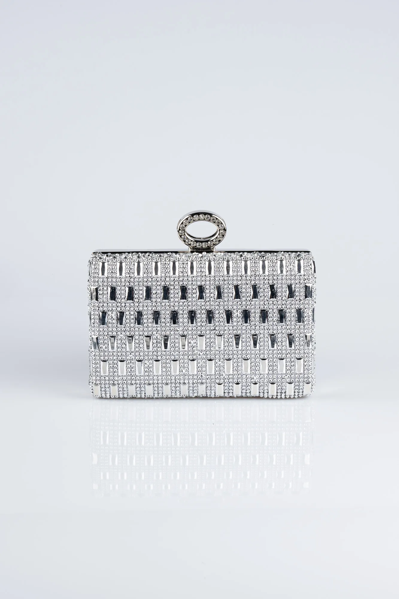 Silver-Plaster Fabric Box Bag SH835