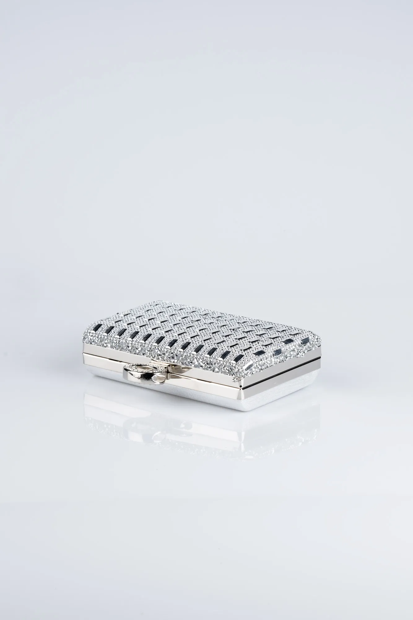 Silver-Plaster Fabric Box Bag SH835