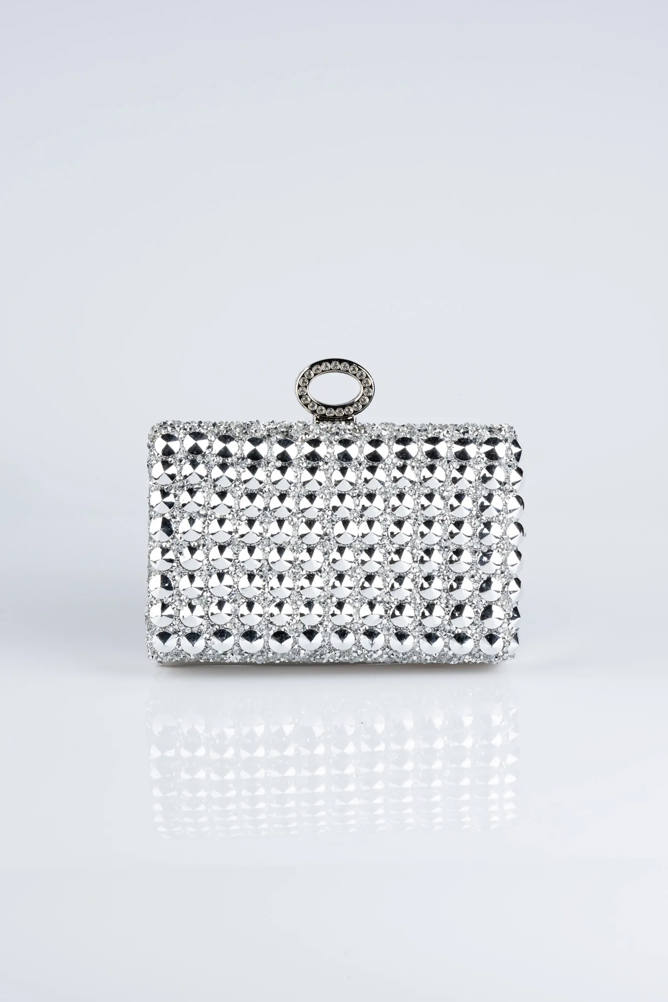 Silver-Plaster Fabric Box Bag SH836