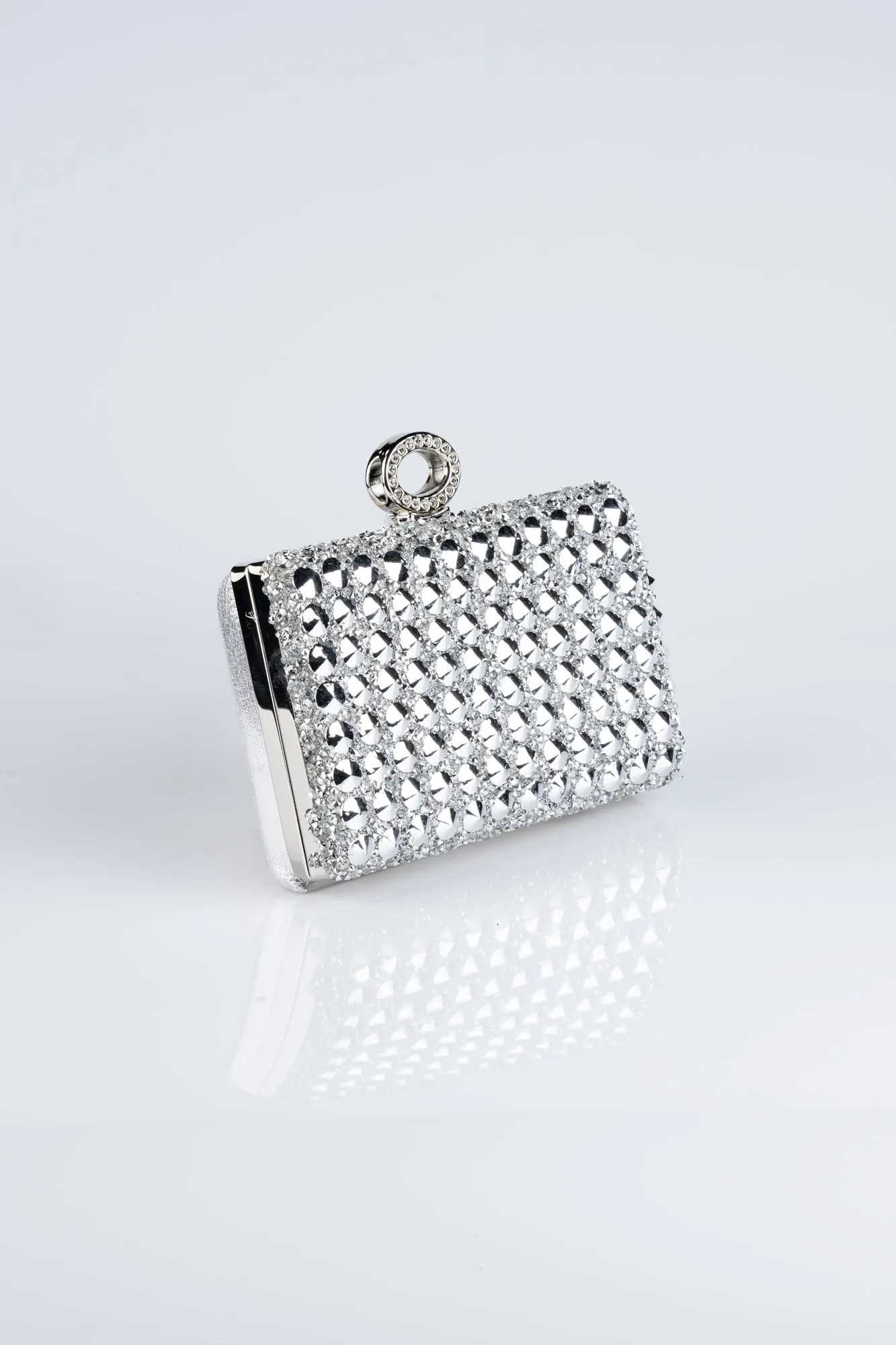 Silver-Plaster Fabric Box Bag SH836