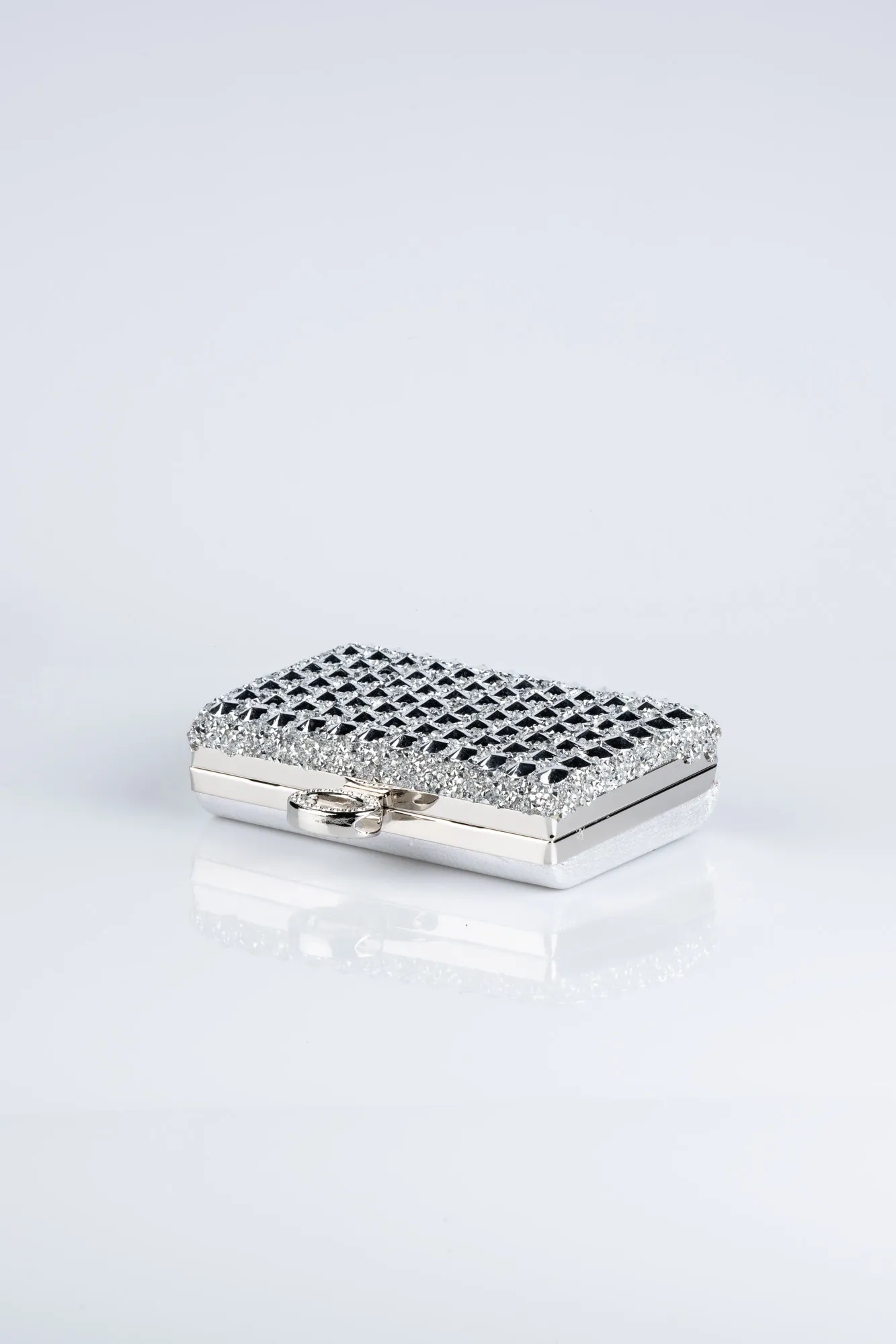 Silver-Plaster Fabric Box Bag SH836