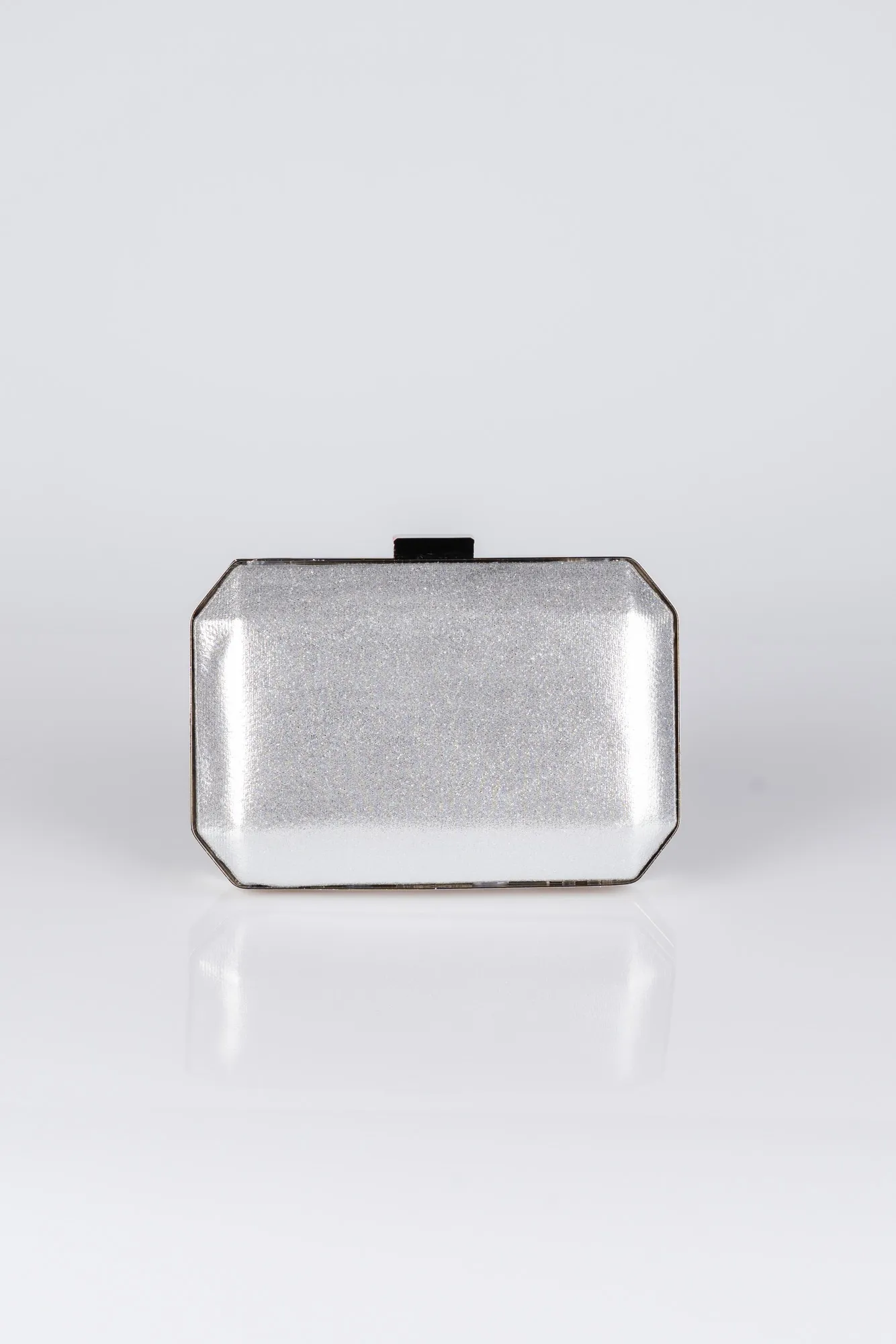 Silver-Plaster Fabric Box Bag V291