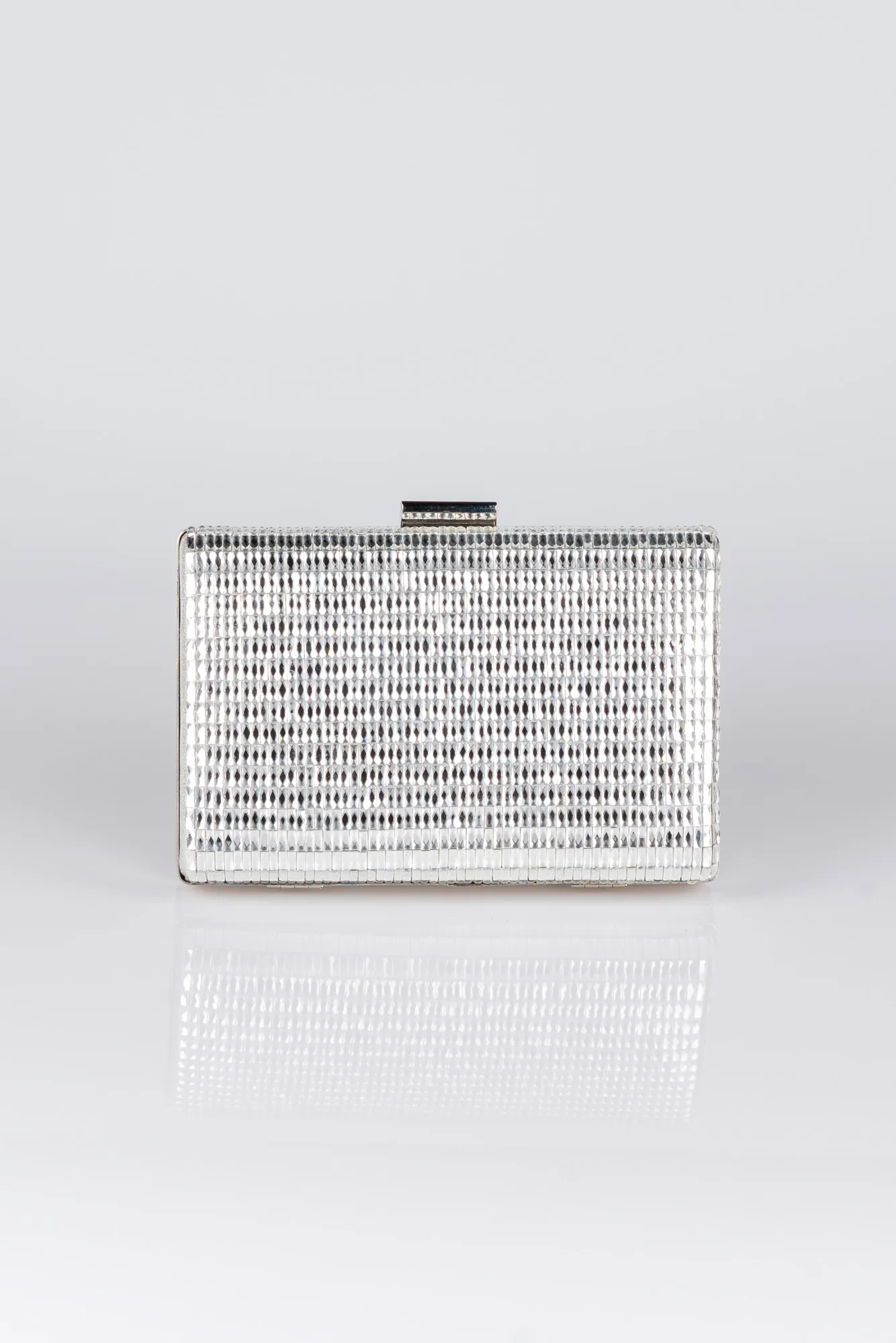 Silver-Plaster Fabric Box Bag V334