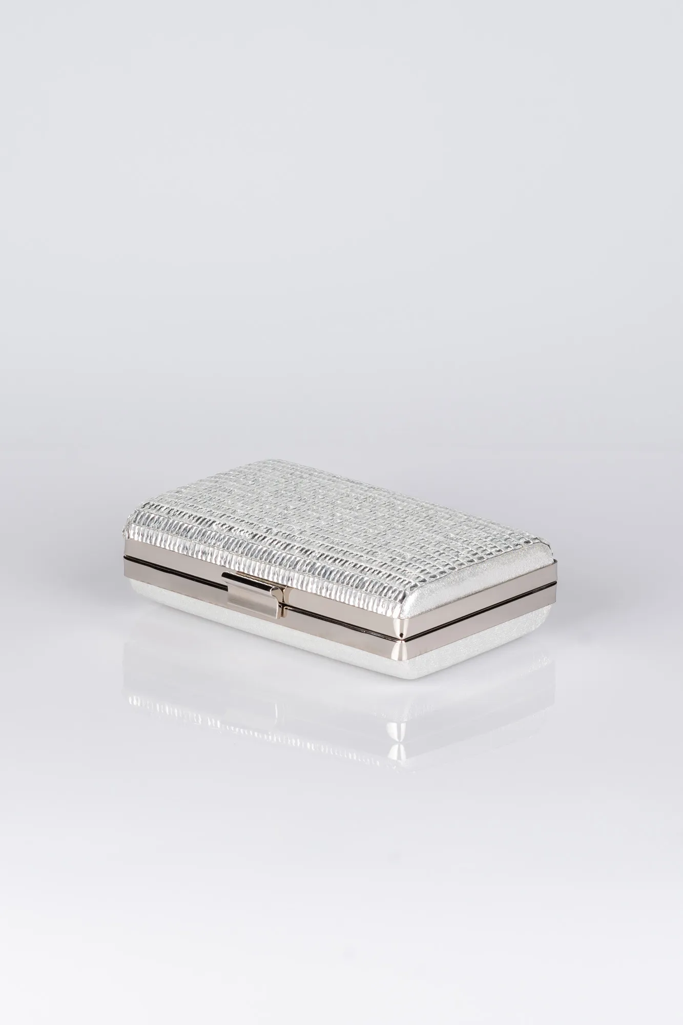 Silver-Plaster Fabric Box Bag V334