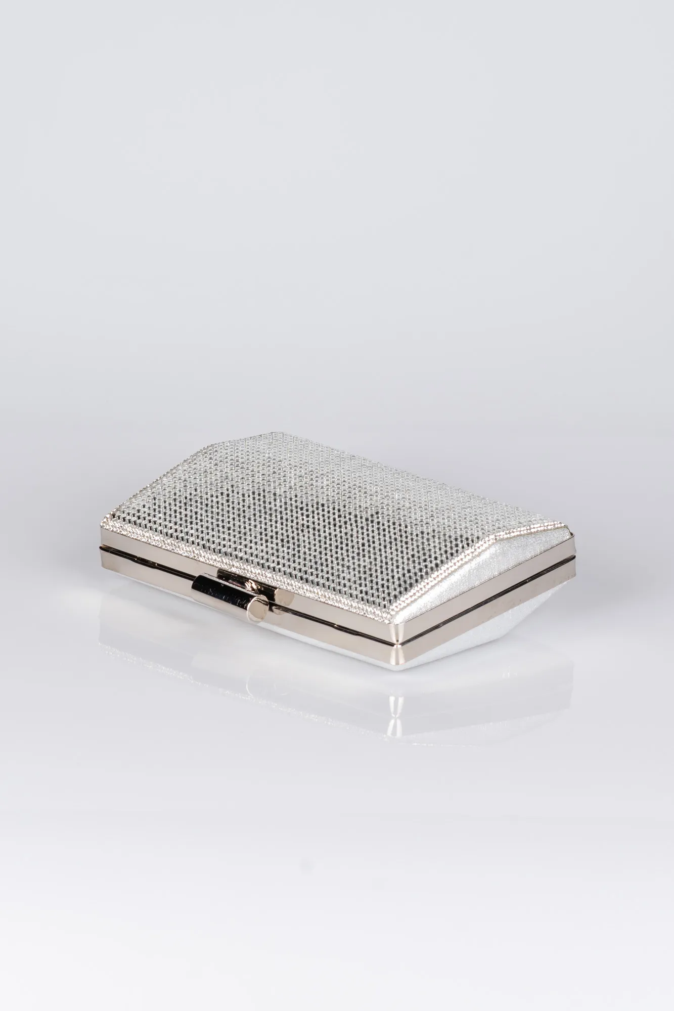 Silver-Plaster Fabric Box Bag V335