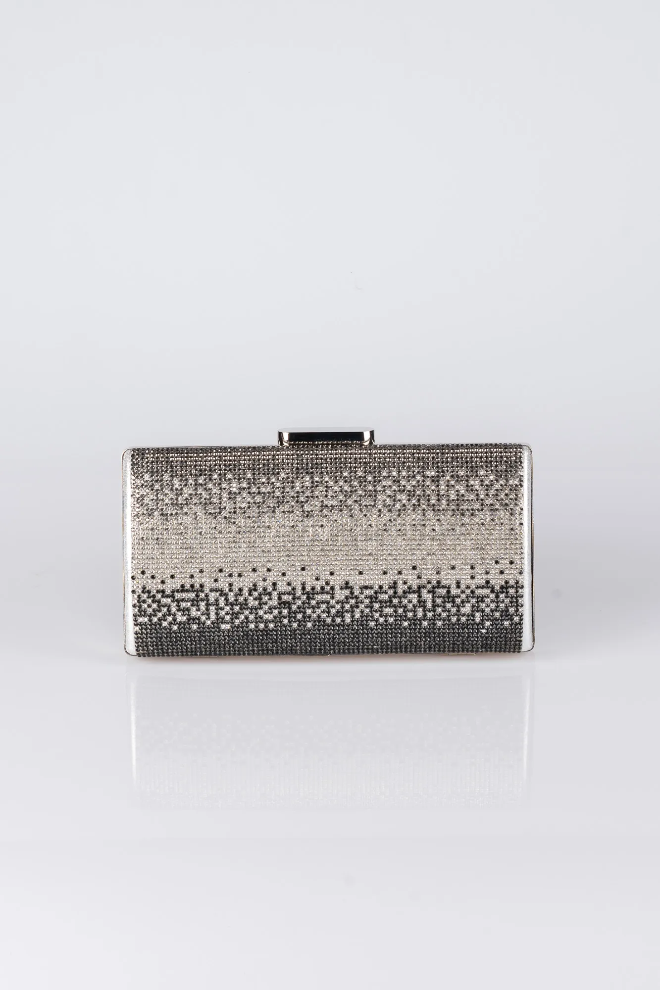 Silver-Plaster Fabric Box Bag V352