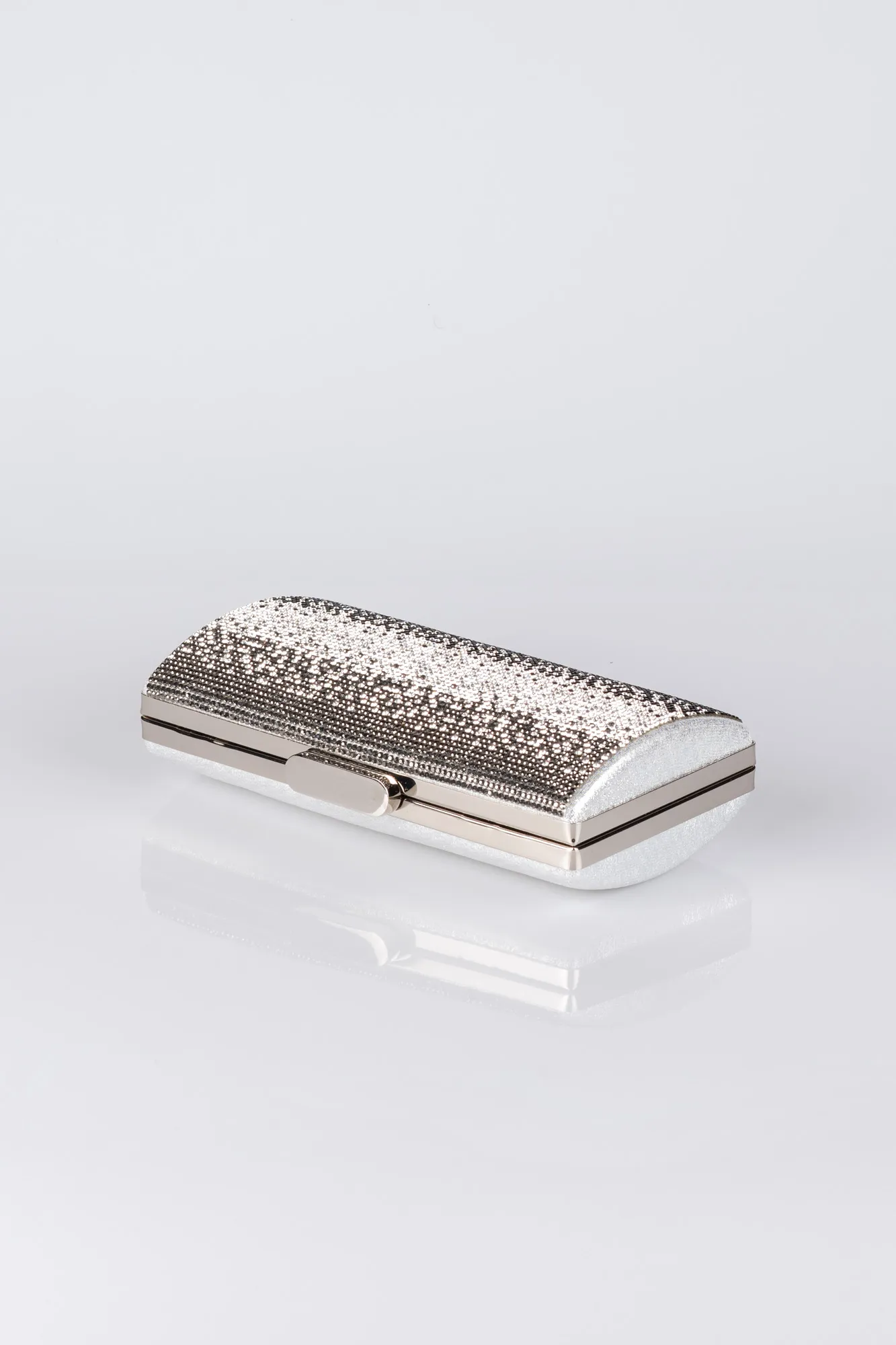 Silver-Plaster Fabric Box Bag V352