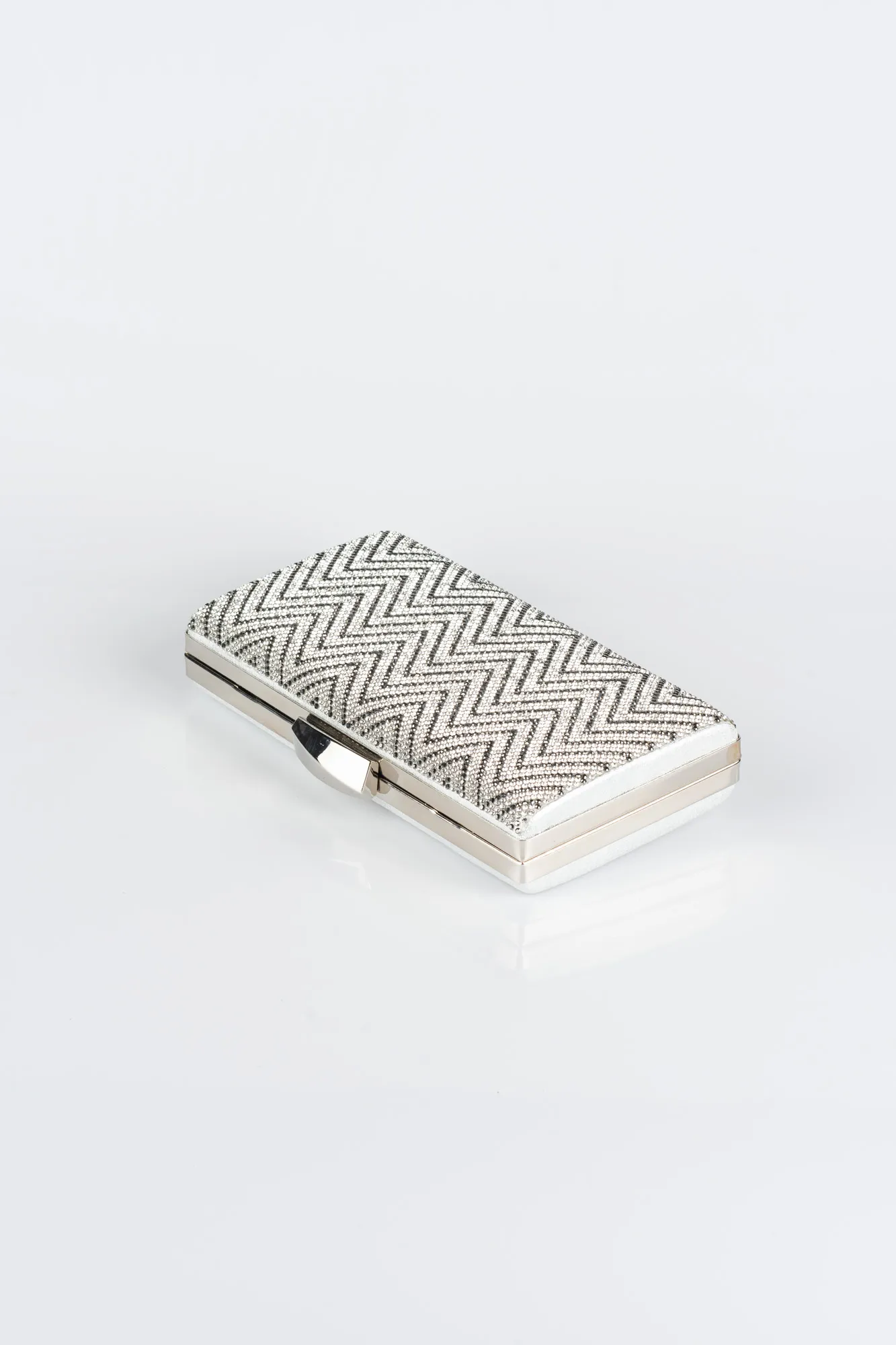 Silver-Plaster Fabric Box Bag V357