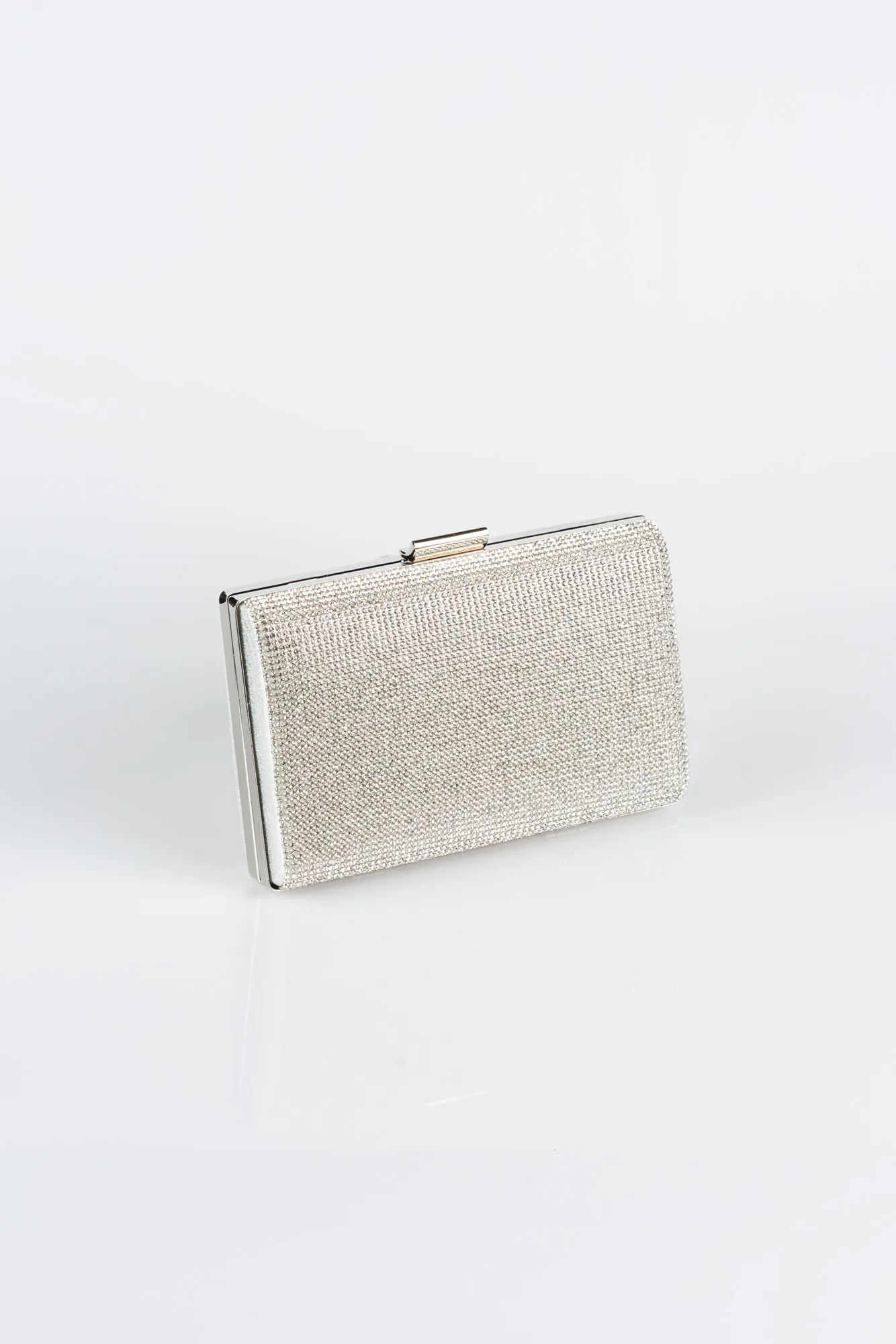 Silver-Plaster Fabric Box Bag V359