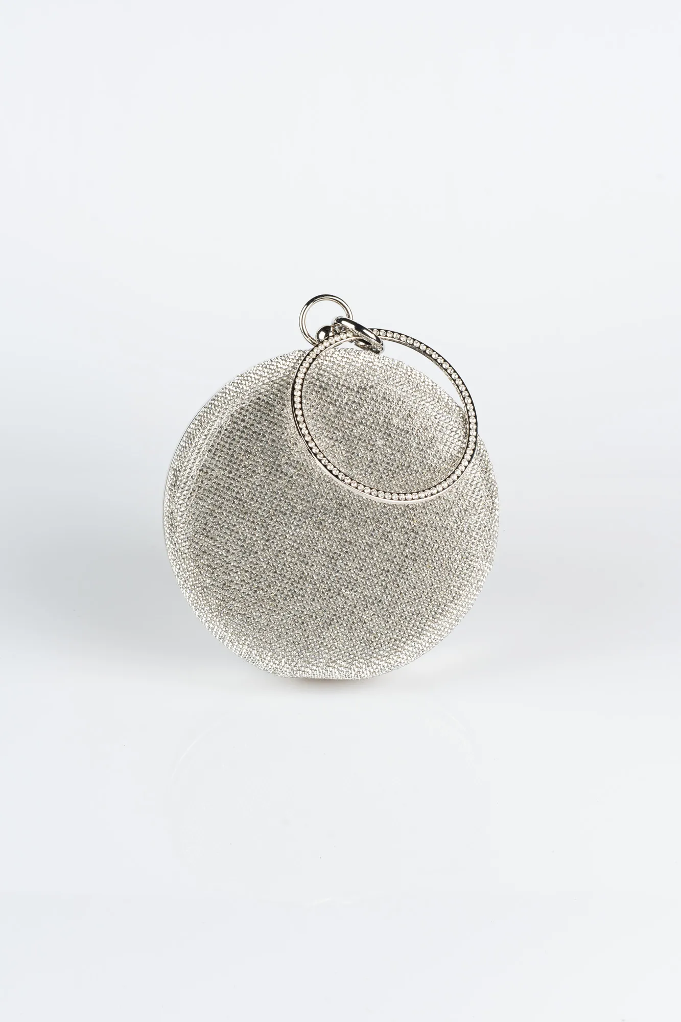 Silver-Plaster Fabric Box Bag V364