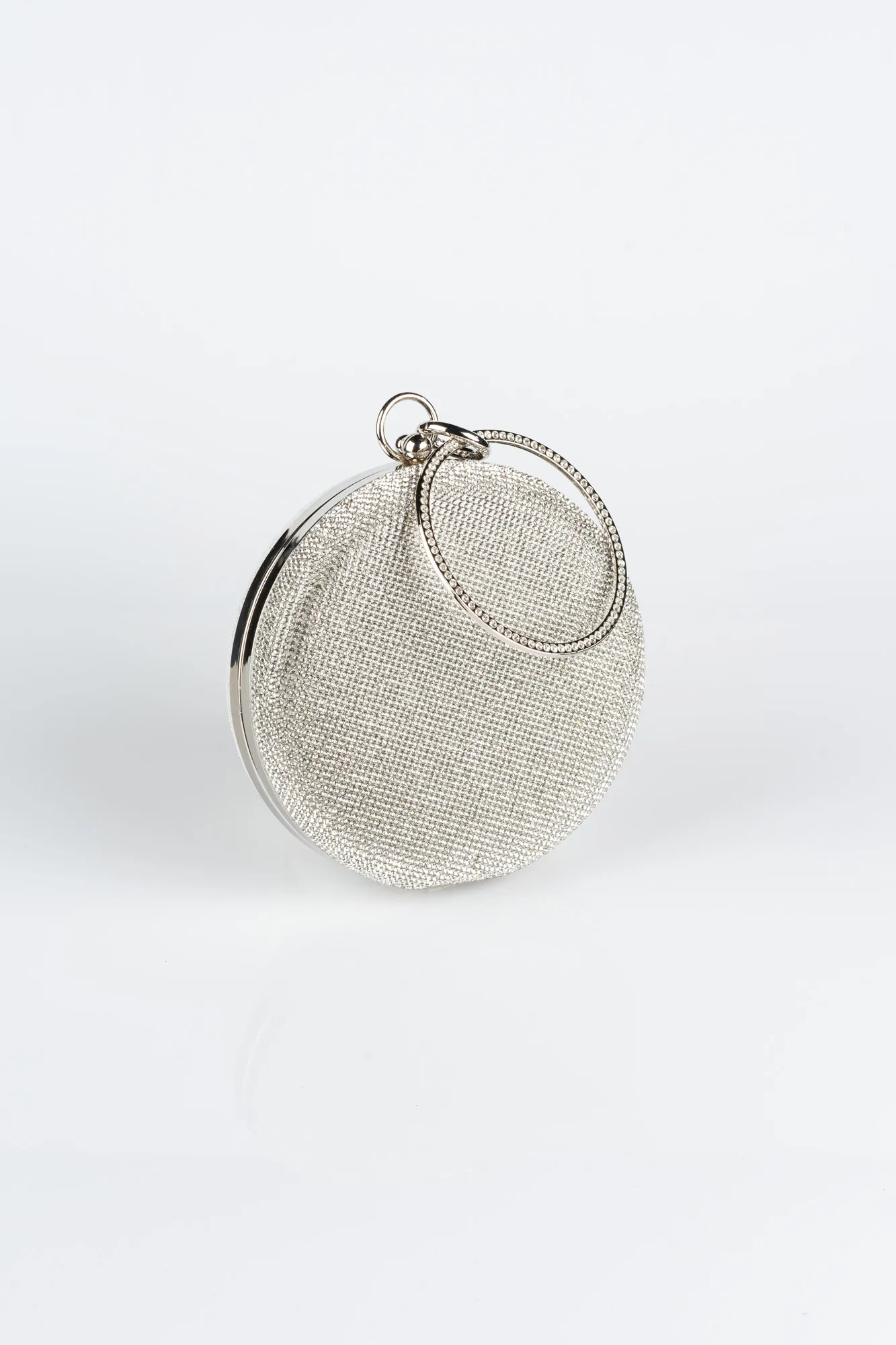 Silver-Plaster Fabric Box Bag V364