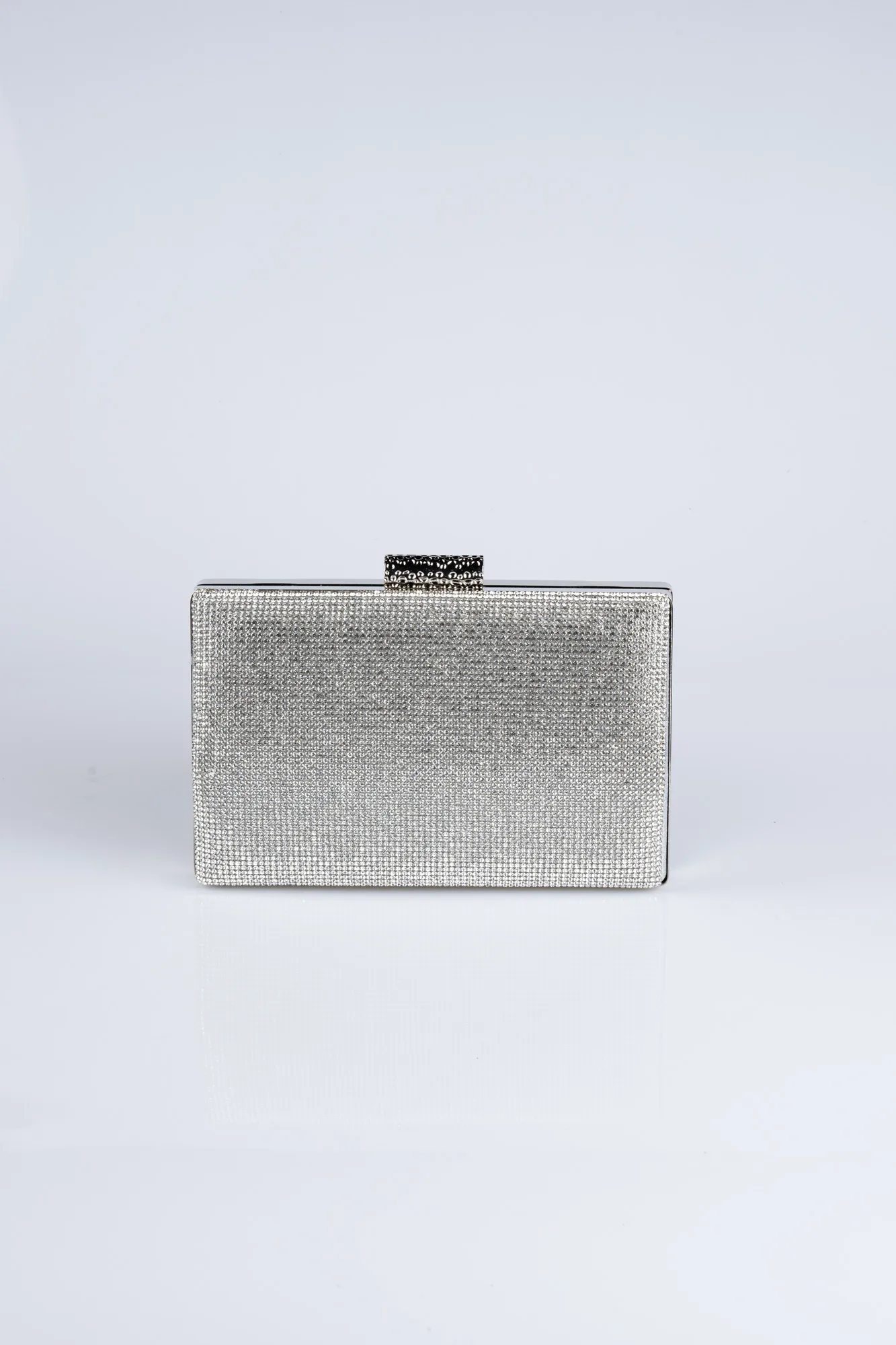 Silver-Plaster Fabric Box Bag V366