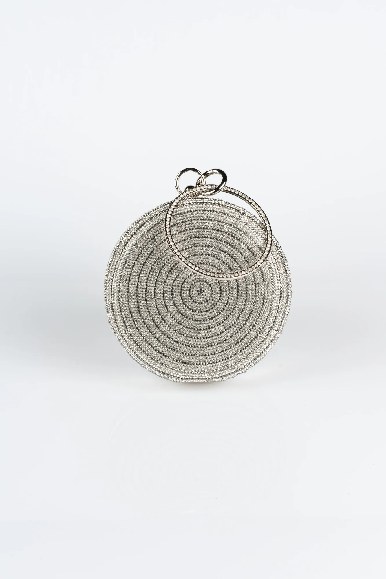 Silver-Plaster Fabric Box Bag V371