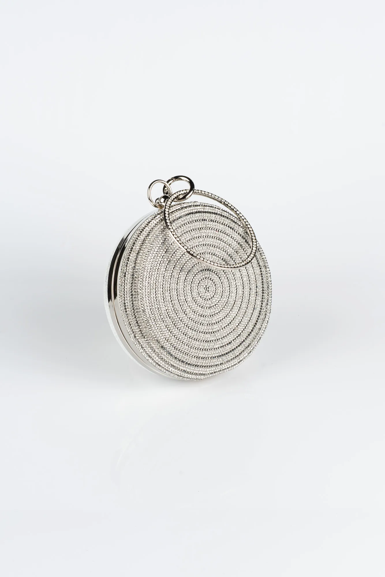 Silver-Plaster Fabric Box Bag V371