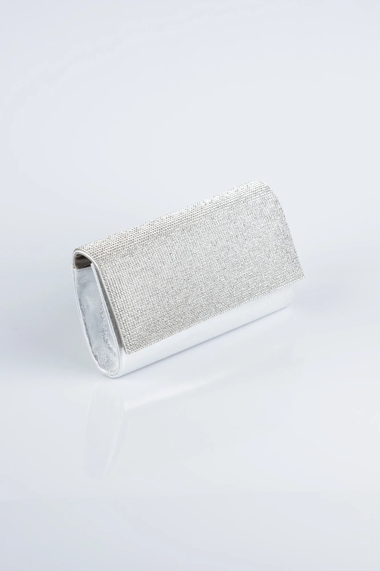 Silver-Plaster Fabric Evening Bag V449