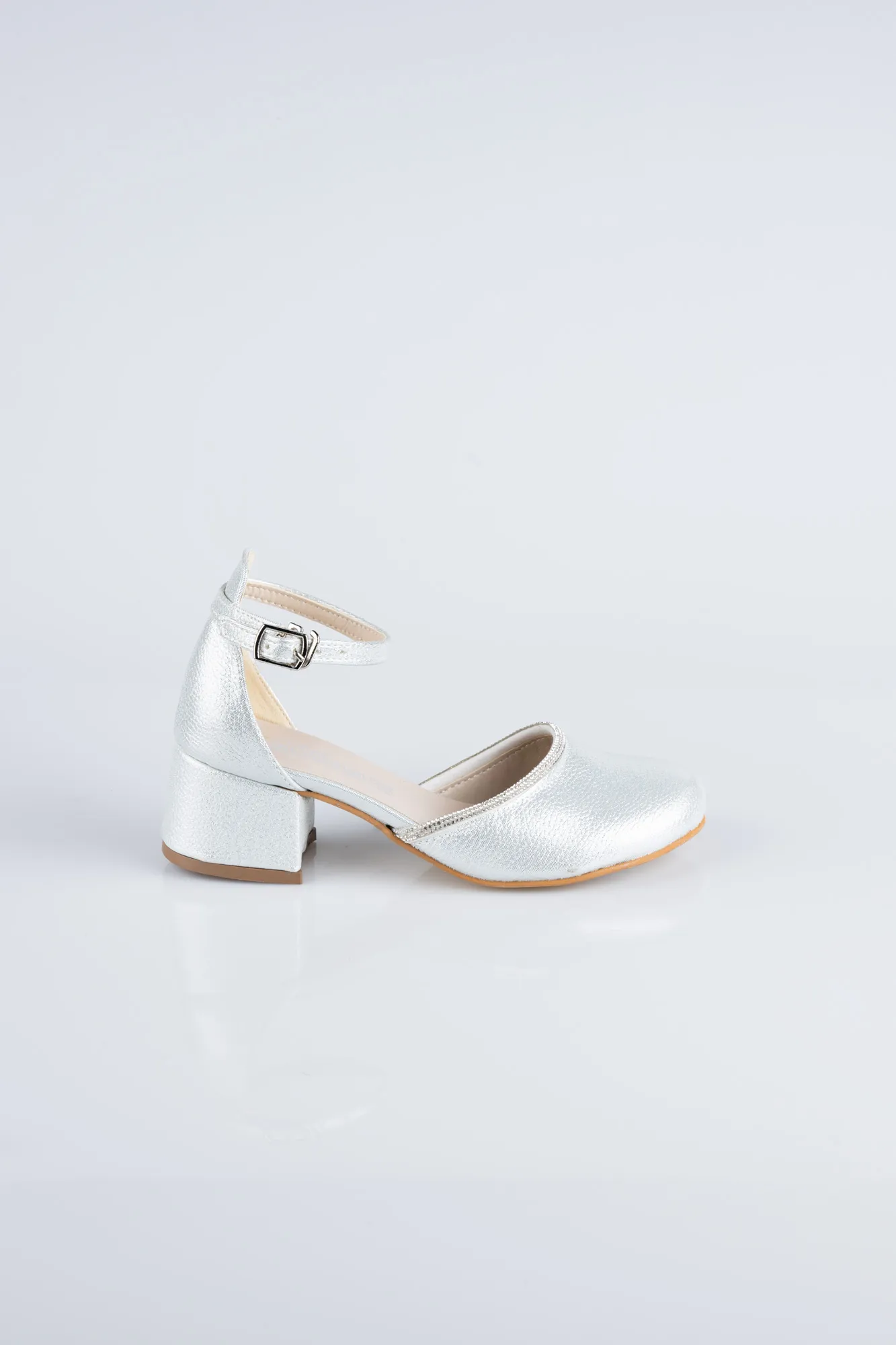 Silver-Plaster Fabric Kids Shoe SE771