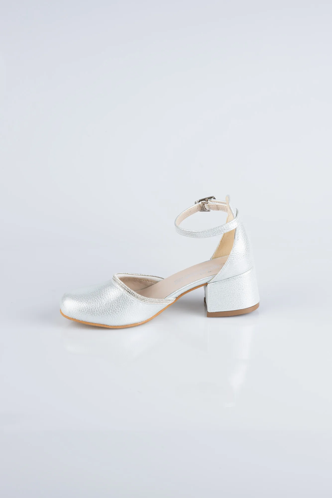 Silver-Plaster Fabric Kids Shoe SE771