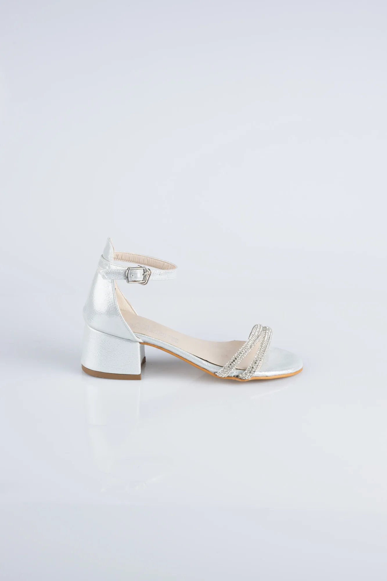 Silver-Plaster Fabric Kids Shoe SE791