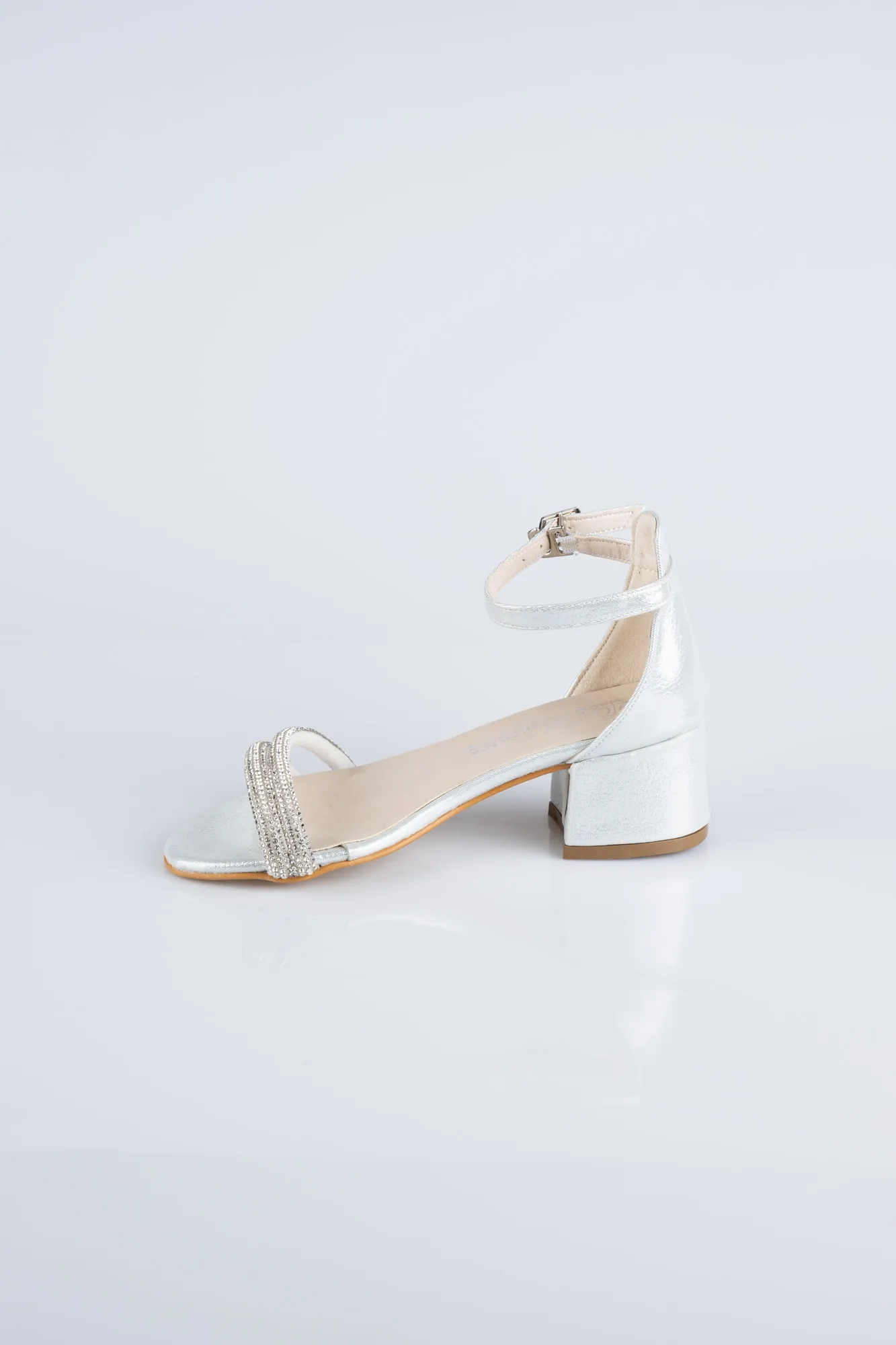 Silver-Plaster Fabric Kids Shoe SE791