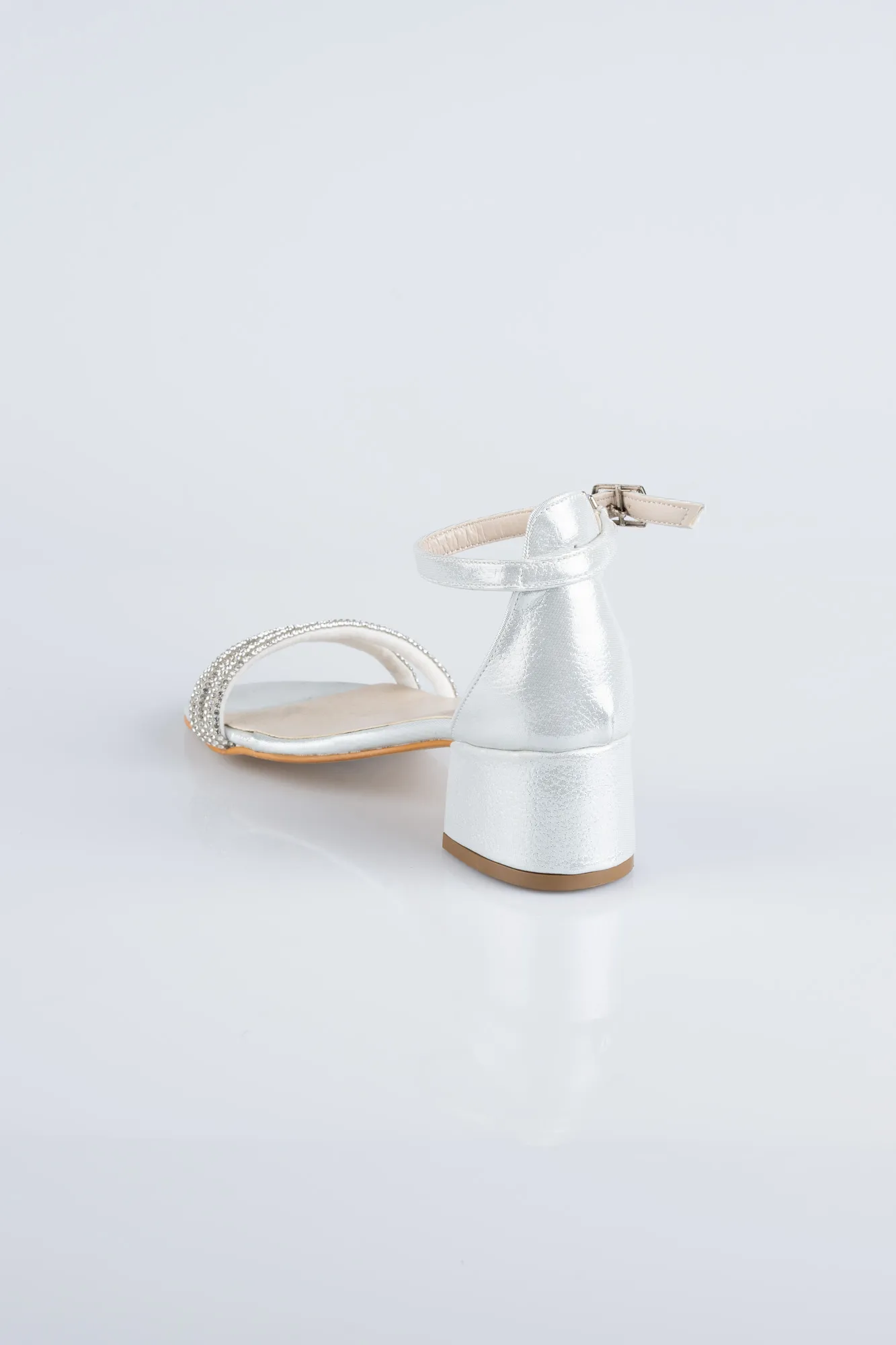 Silver-Plaster Fabric Kids Shoe SE791