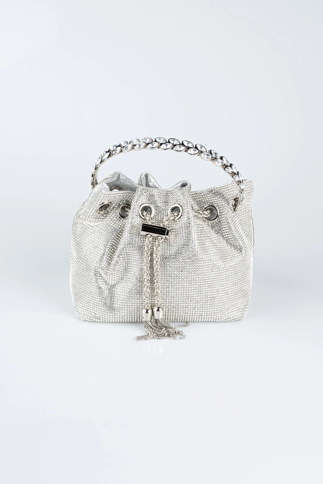 Silver-Plaster Fabric Night Bag SH846