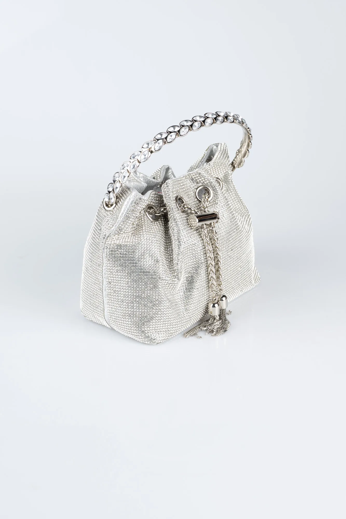 Silver-Plaster Fabric Night Bag SH846