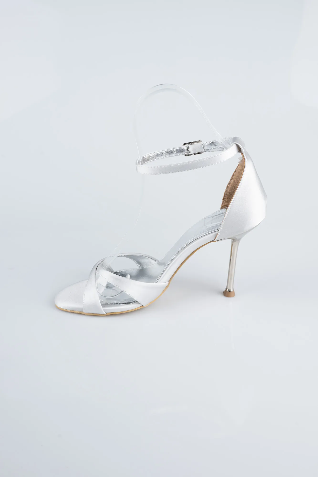 Silver-Satin Evening Shoe ABS1155
