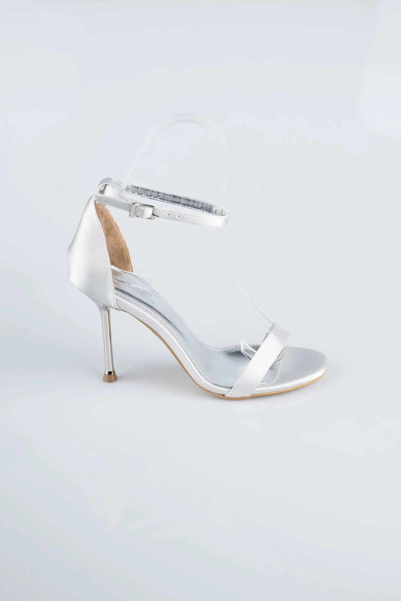Silver-Satin Evening Shoe ABS1157