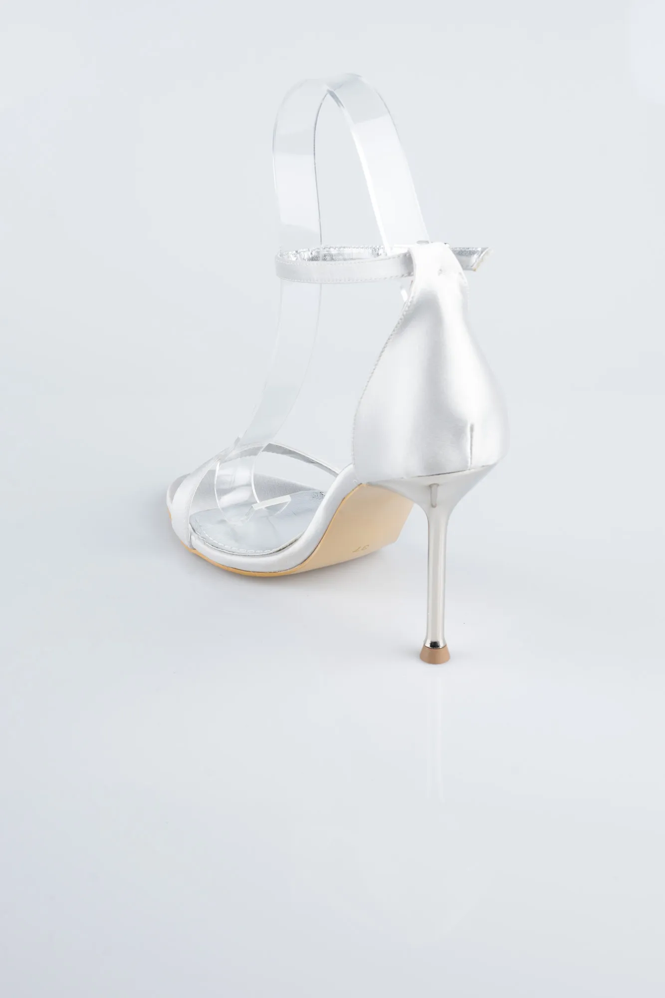 Silver-Satin Evening Shoe ABS1157