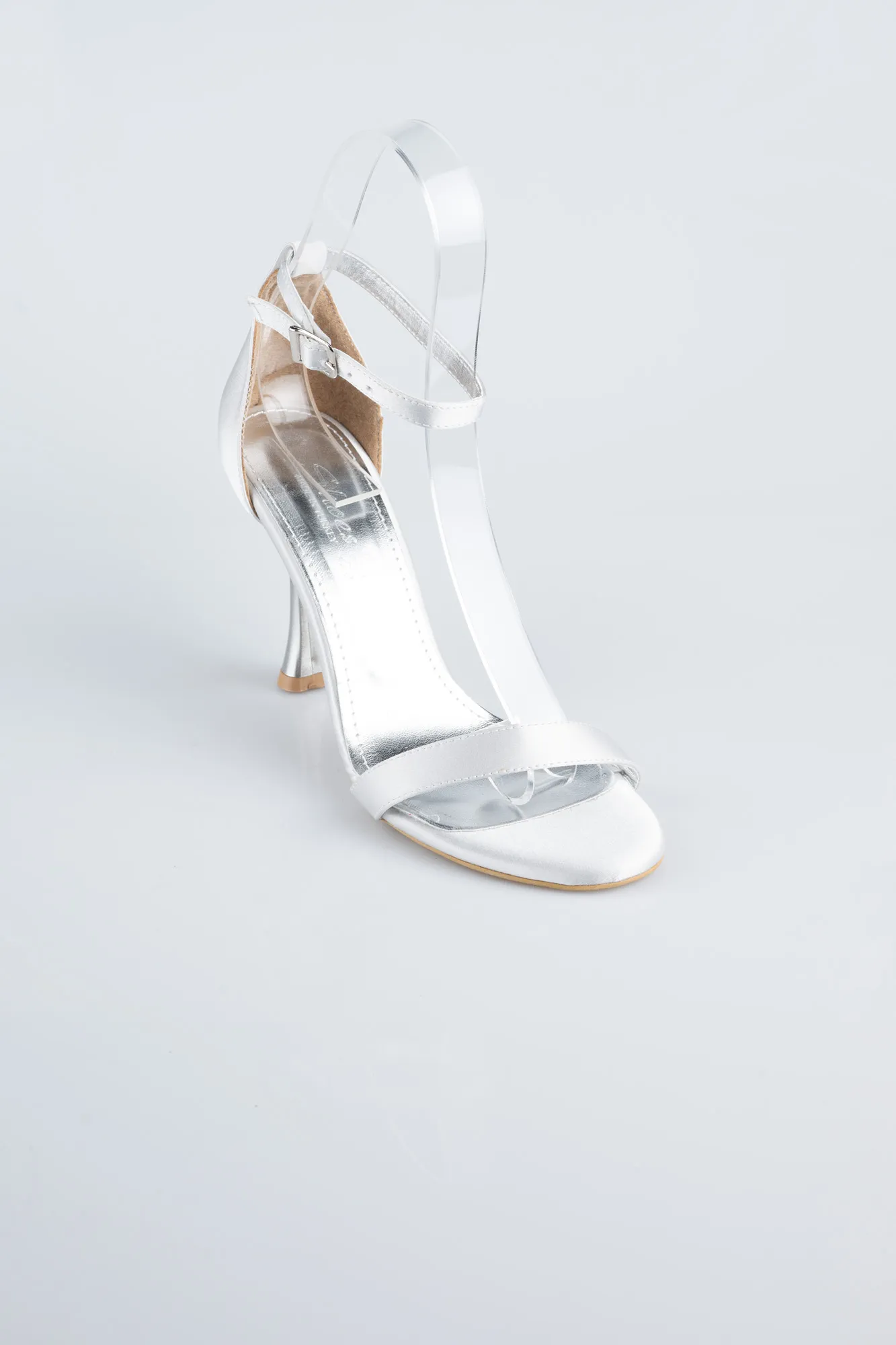 Silver-Satin Evening Shoe ABS1158