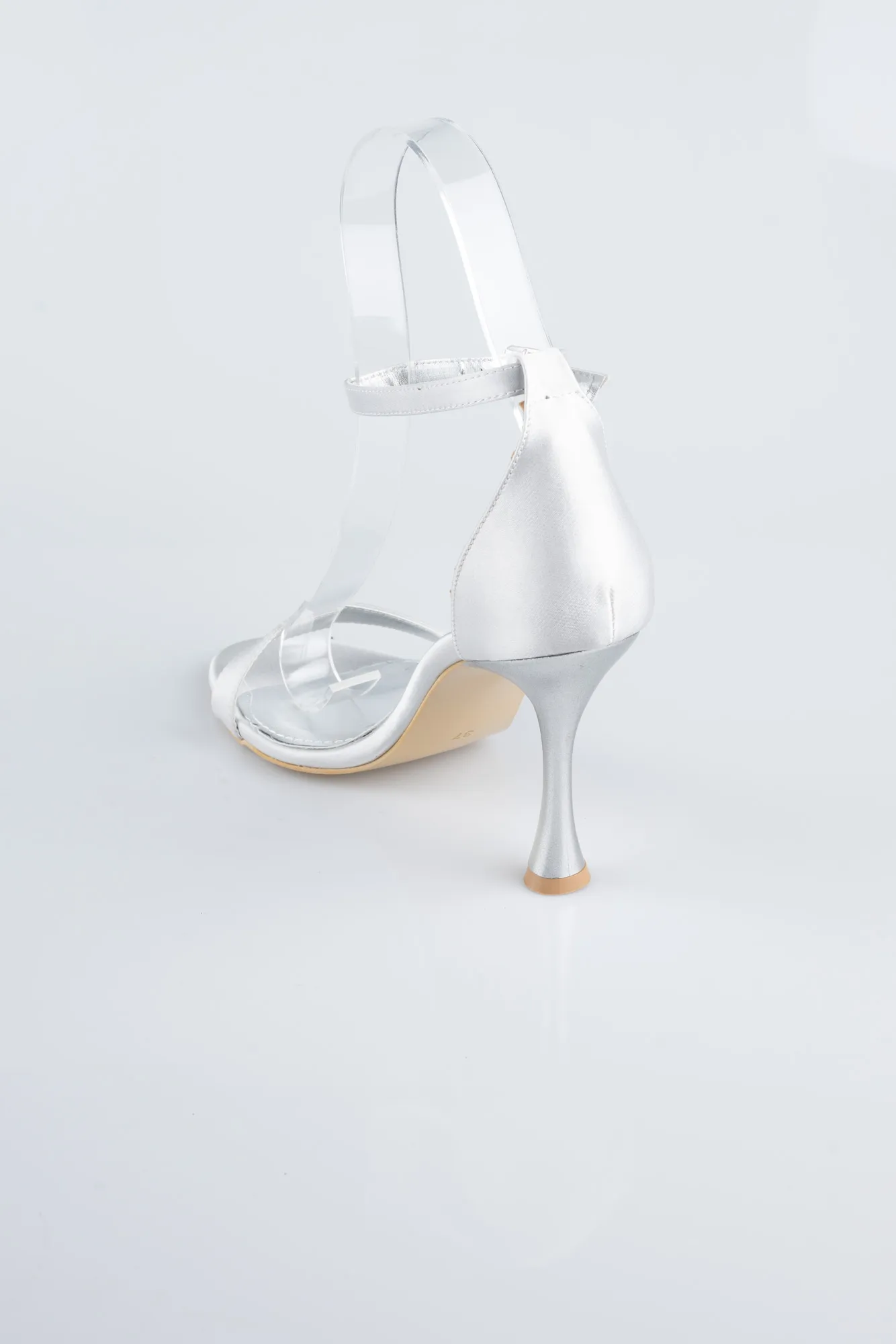 Silver-Satin Evening Shoe ABS1158