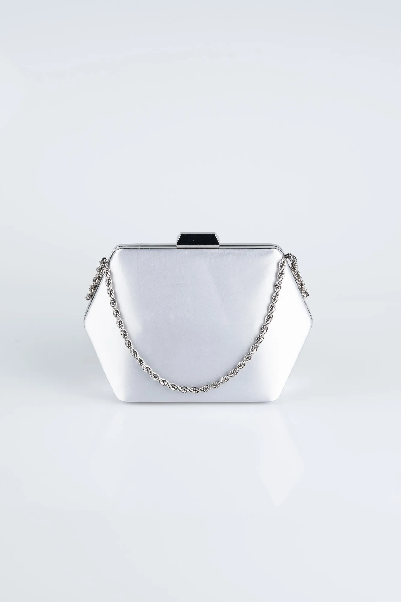 Silver-Satin Night Bag V702