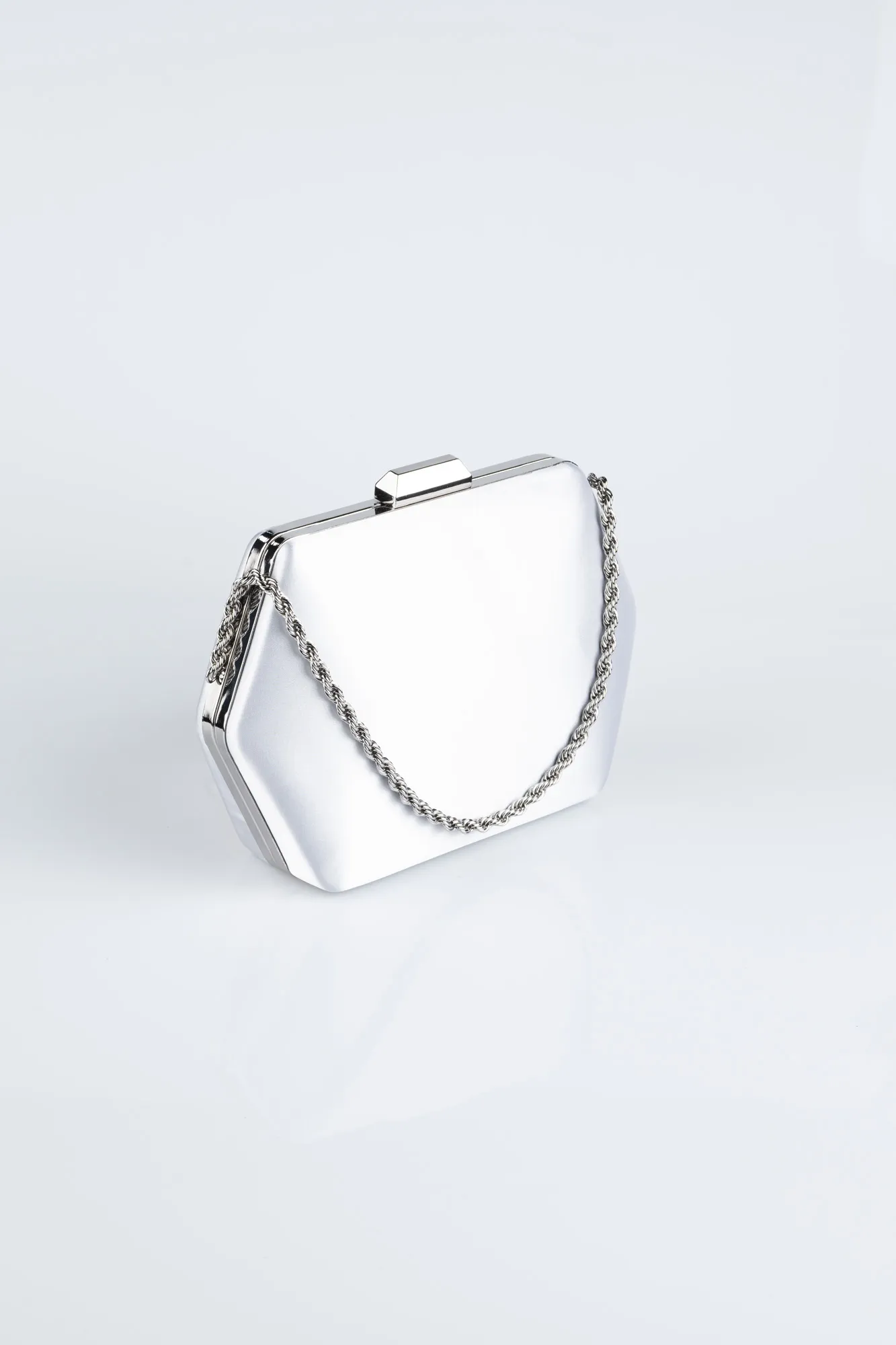 Silver-Satin Night Bag V702