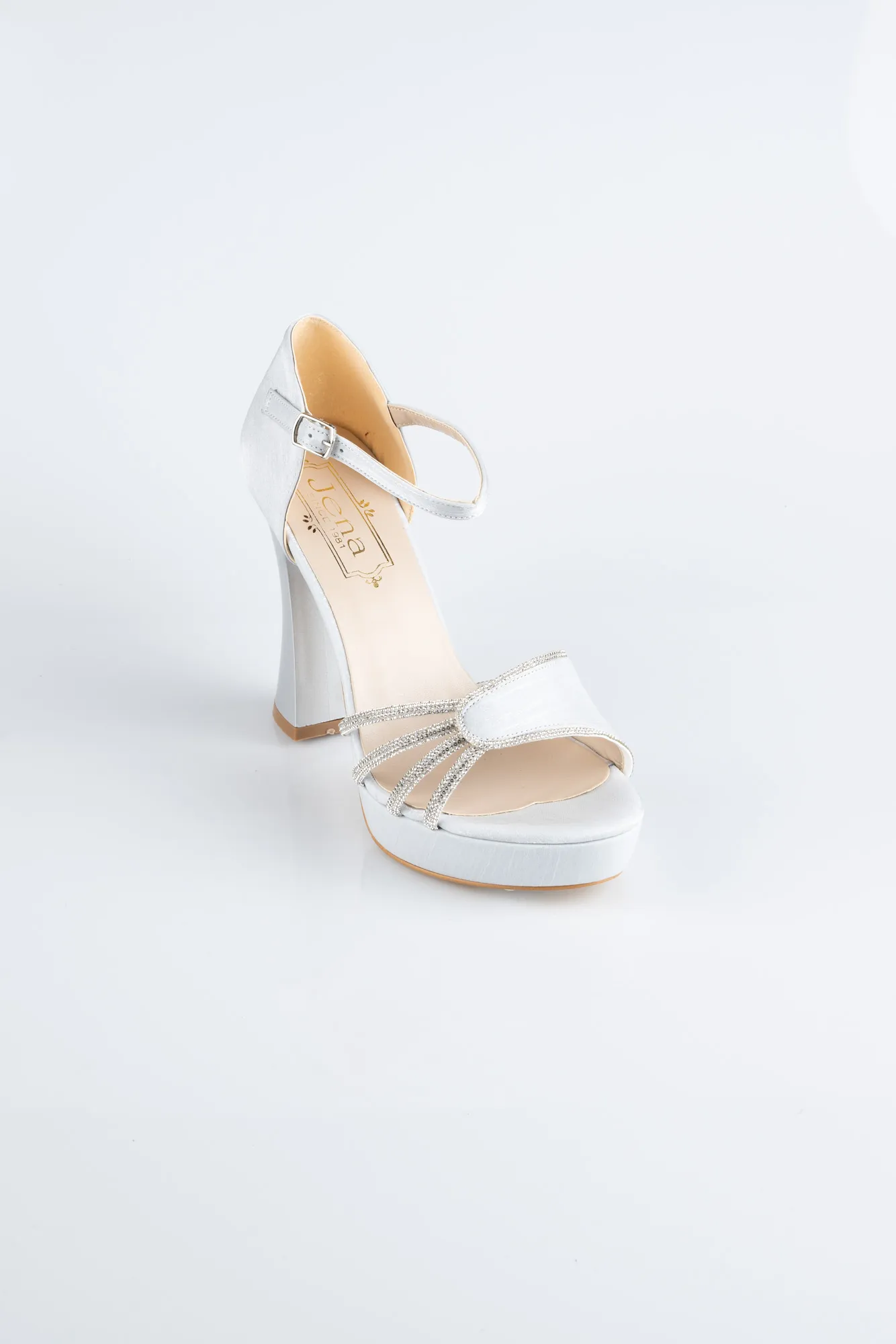 Silver-Satin Platform Heel MJS3409