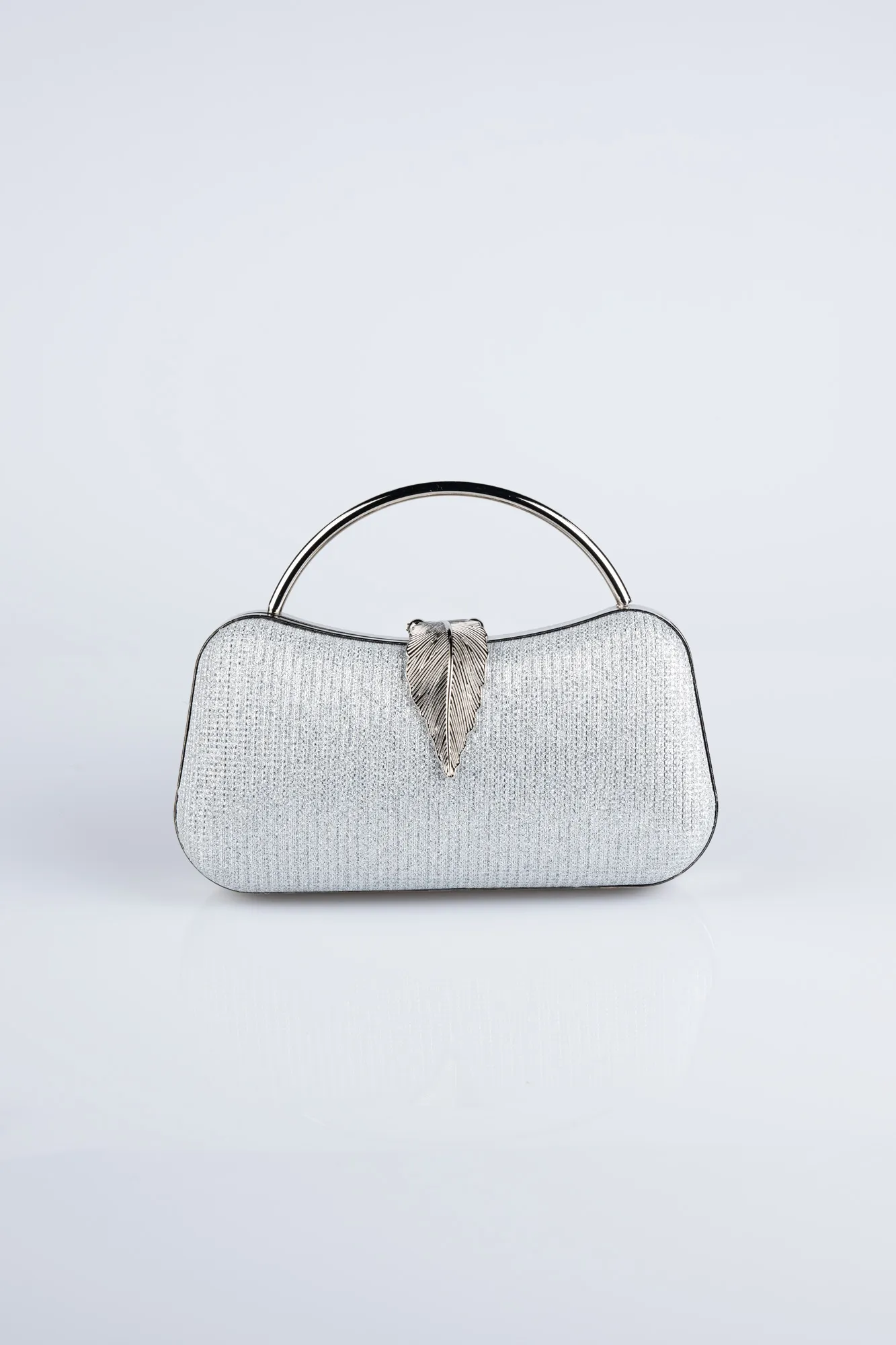 Silver-Silvery Box Bag V738