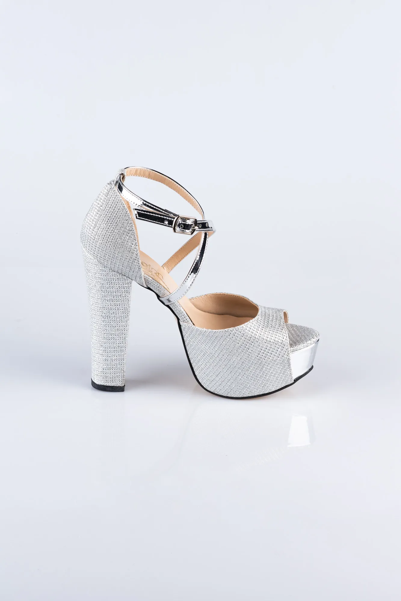 Silver-Silvery Platform Heel AB1059